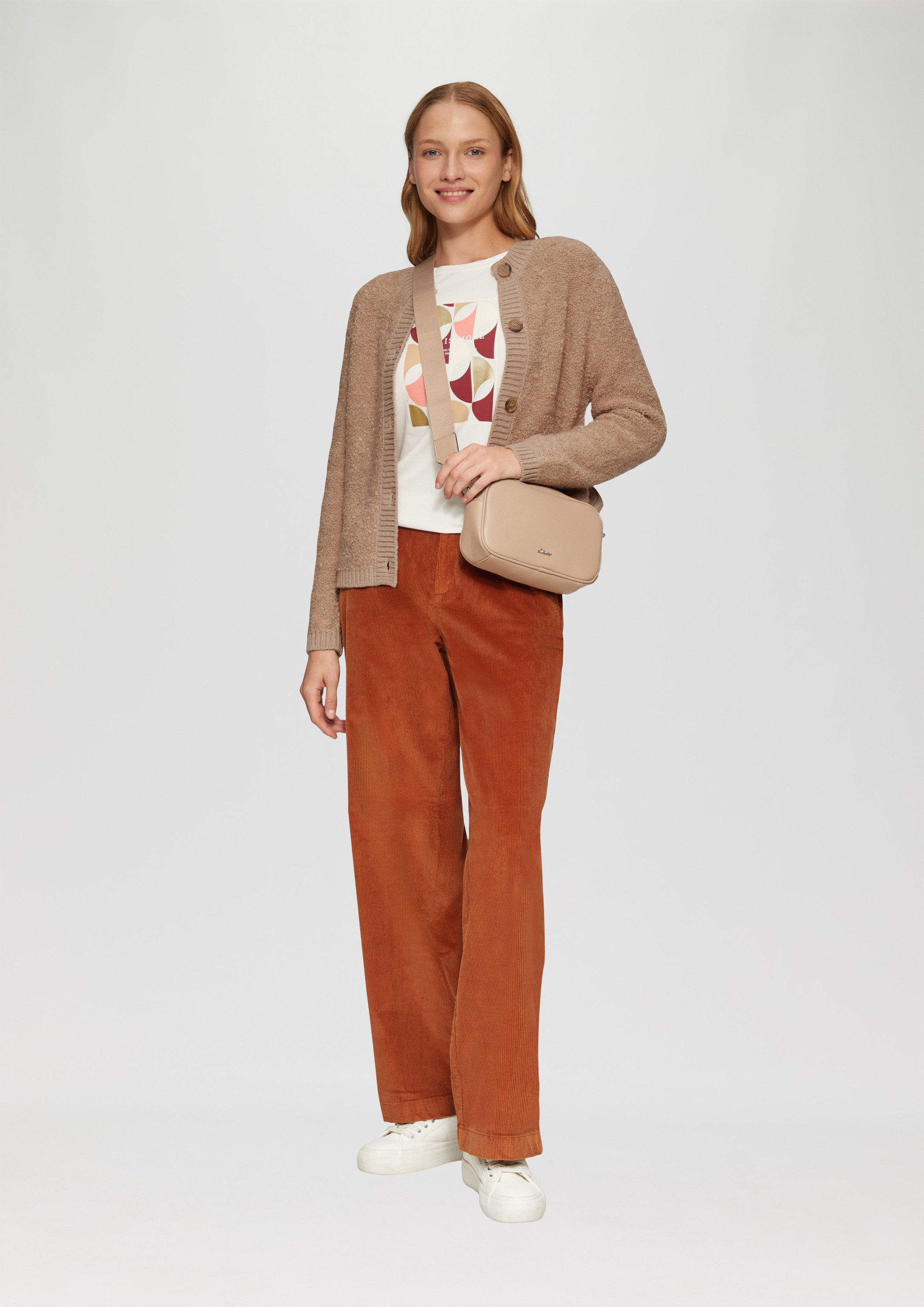 s.Oliver Cardigan Strickjacke Strickjacke aus Teddy-Bouclé