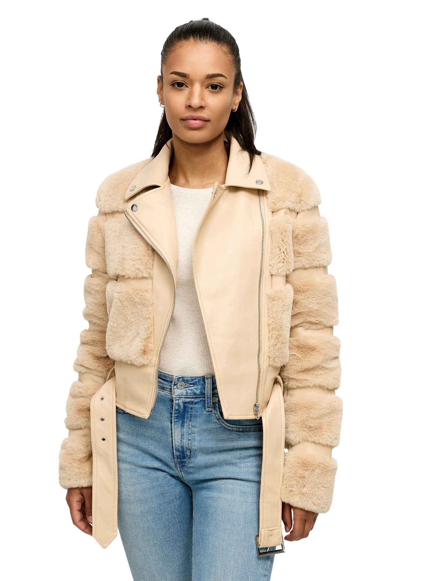 Tazzio Winterjacke F800 mit Gürtel & coolen Reverskragen günstig online kaufen