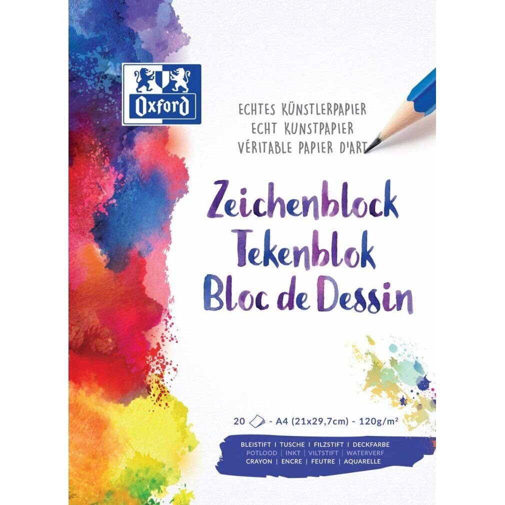 OXFORD Zeichenpapier Zeichenblock Schule DIN A4