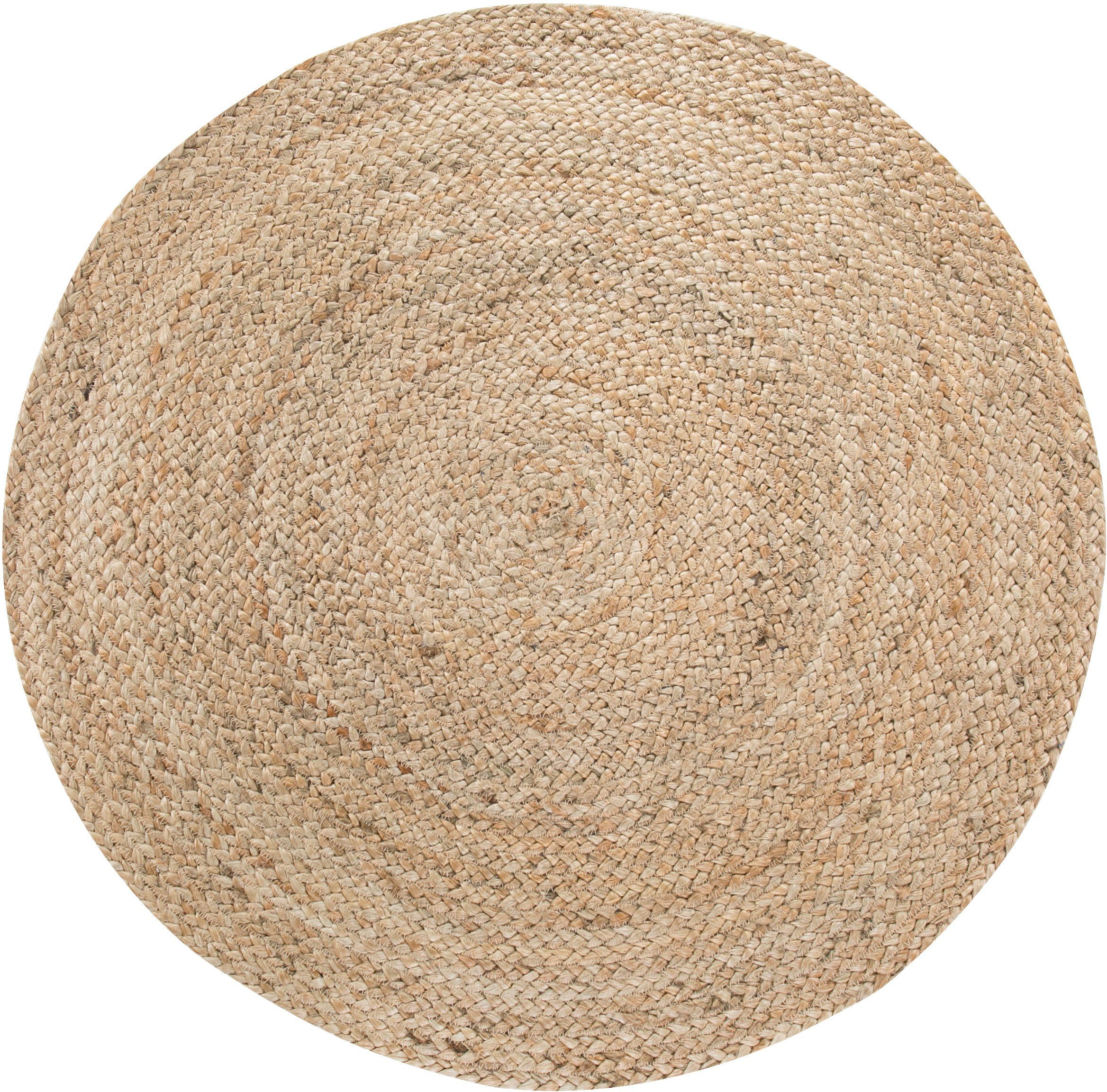 OTTO home Teppich Mataro, rund, Höhe: 4 mm, Wendeteppich, Flachgewebe, Obermaterial: 100% Jute