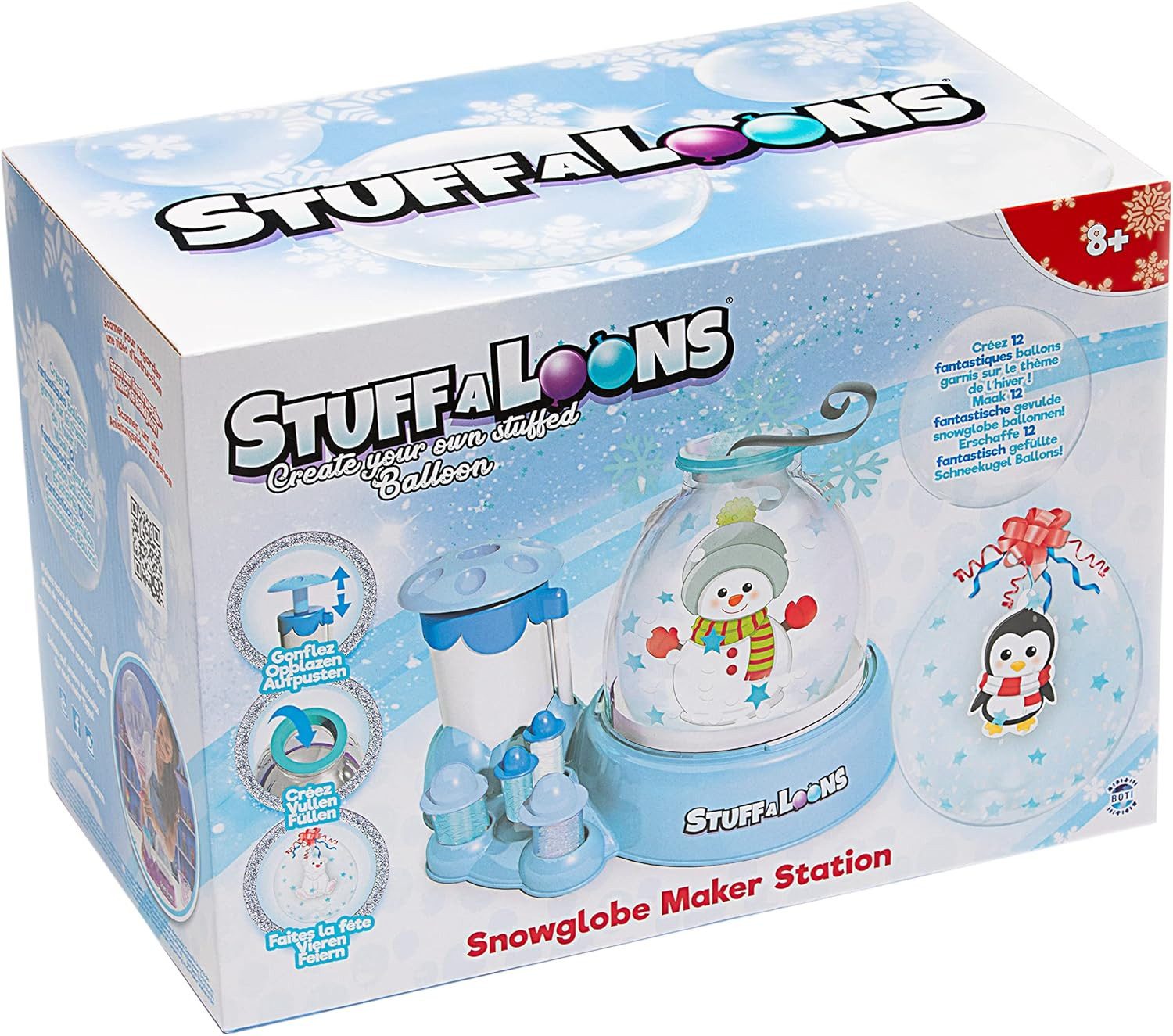 BOTI Dekoobjekt STUFFALOONS - Schneekugel Ballon Station, Kreativspaß für Kinder ab 8 Jahren