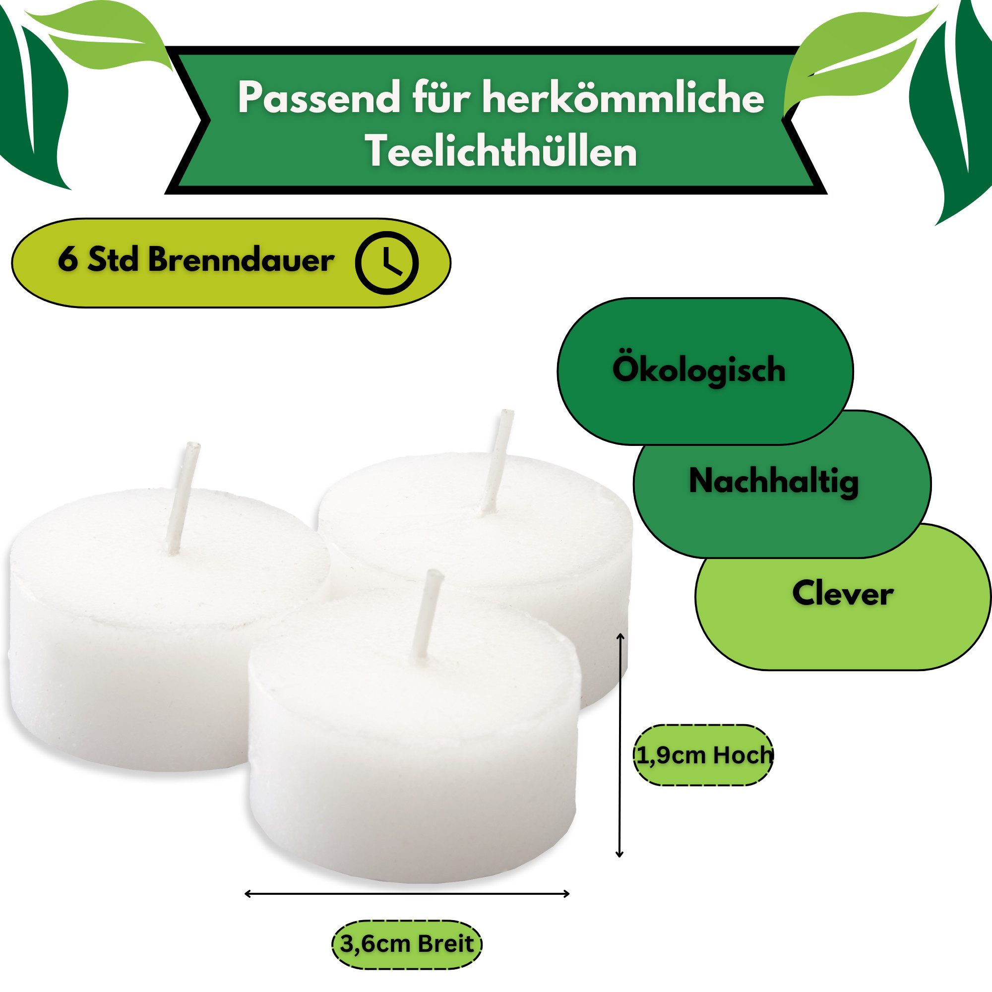 Smart-Planet Teelicht Teelicht 54er Set Eco Refill Kerzen Vorratspack Weiß günstig online kaufen