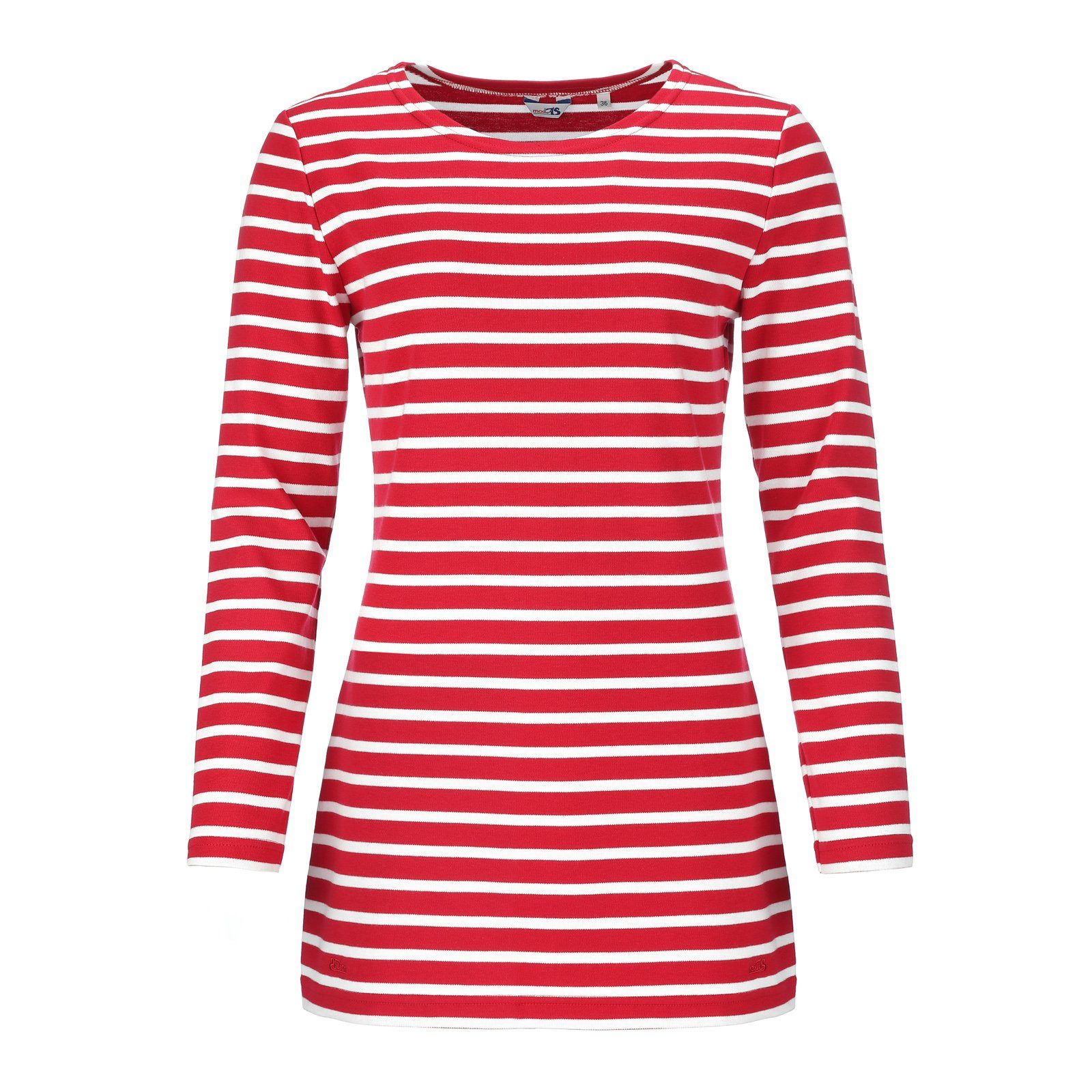 modAS Langarmshirt Damen Long-Shirt Streifen Maritim - Gestreiftes Langshir günstig online kaufen