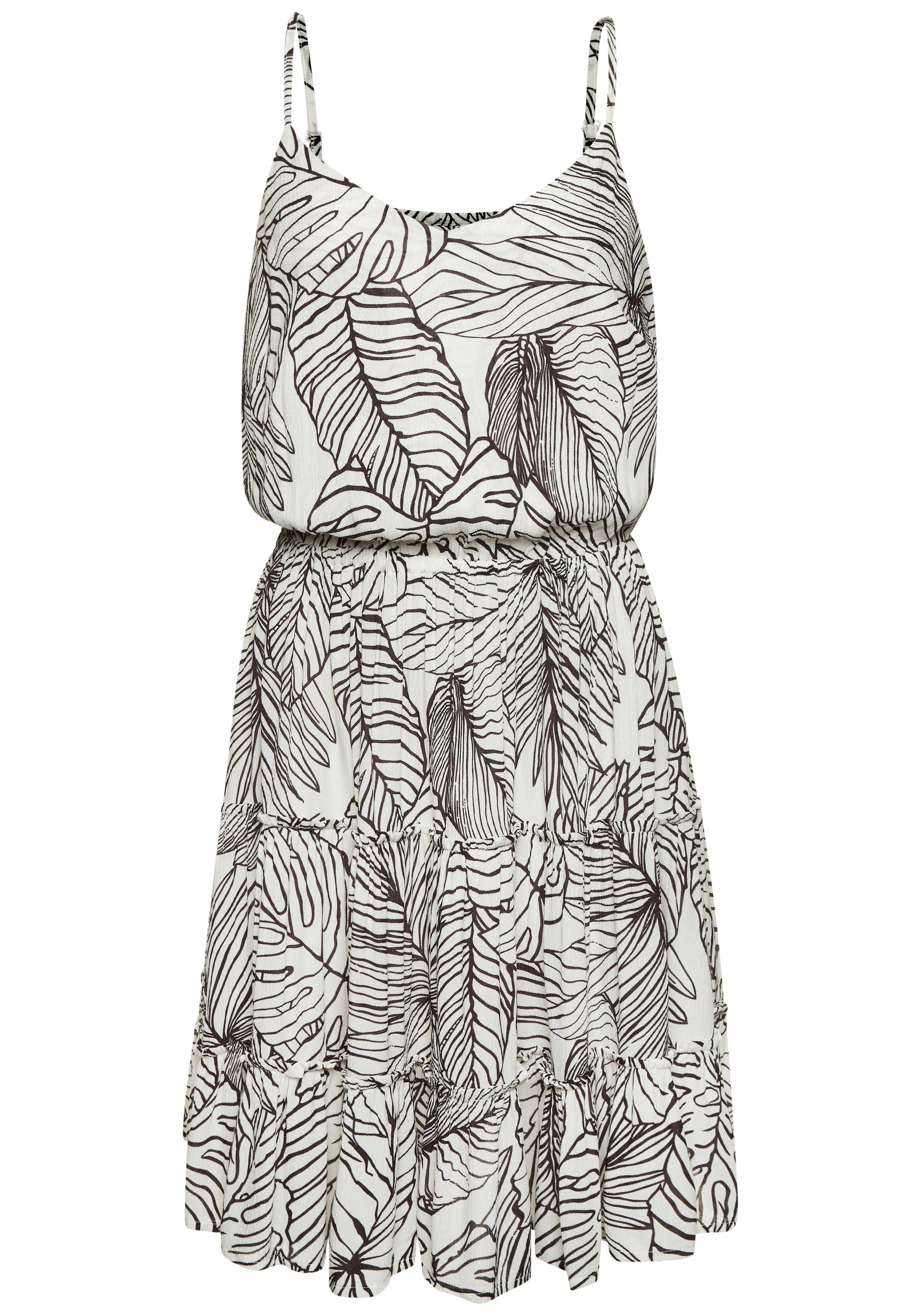 s.Oliver Sommerkleid mit Alloverdruck aus gekreppter Viskose luftiges Strandkleid mit Volant, Spaghettikleid, Druckkleid, Festival – Bild 2 von 5