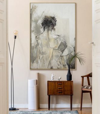 YS-Art Gemälde Namur, Leinwandbild Verborgene Frau Abstrakt mit Rahmen
