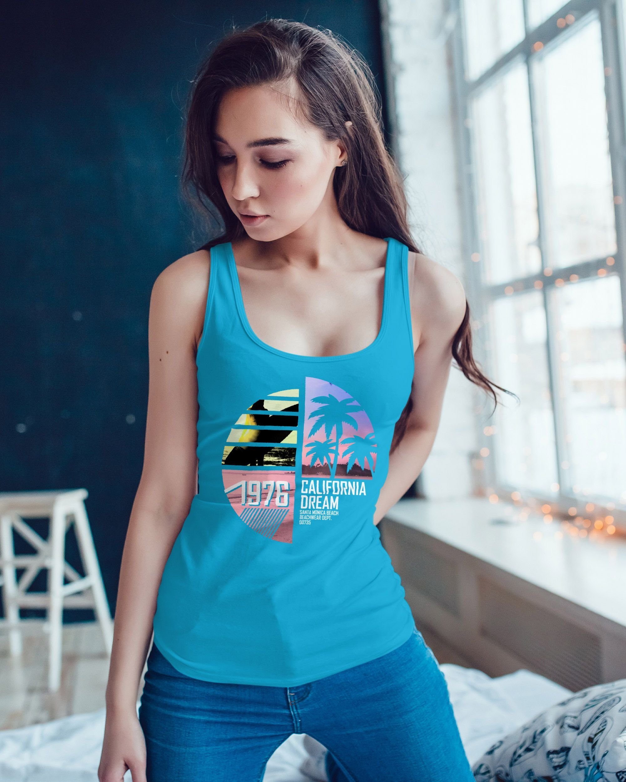 Neverless Tanktop Damen Tank-Top California Surfing günstig online kaufen