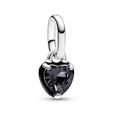 Pandora Charm-Einhänger Mini Charm Anhänger Schwarzes Chakra Herz von PANDORA, 925er Silber
