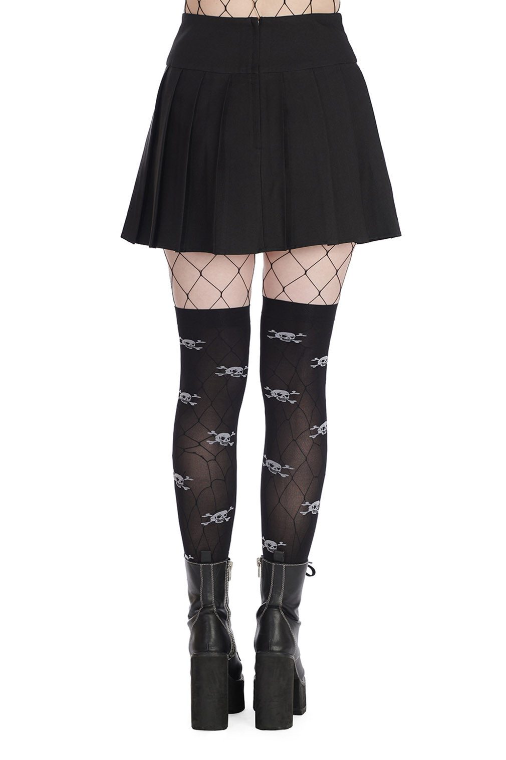 Banned Plisseerock Shiro Gothic Goth Retro Punk Minirock