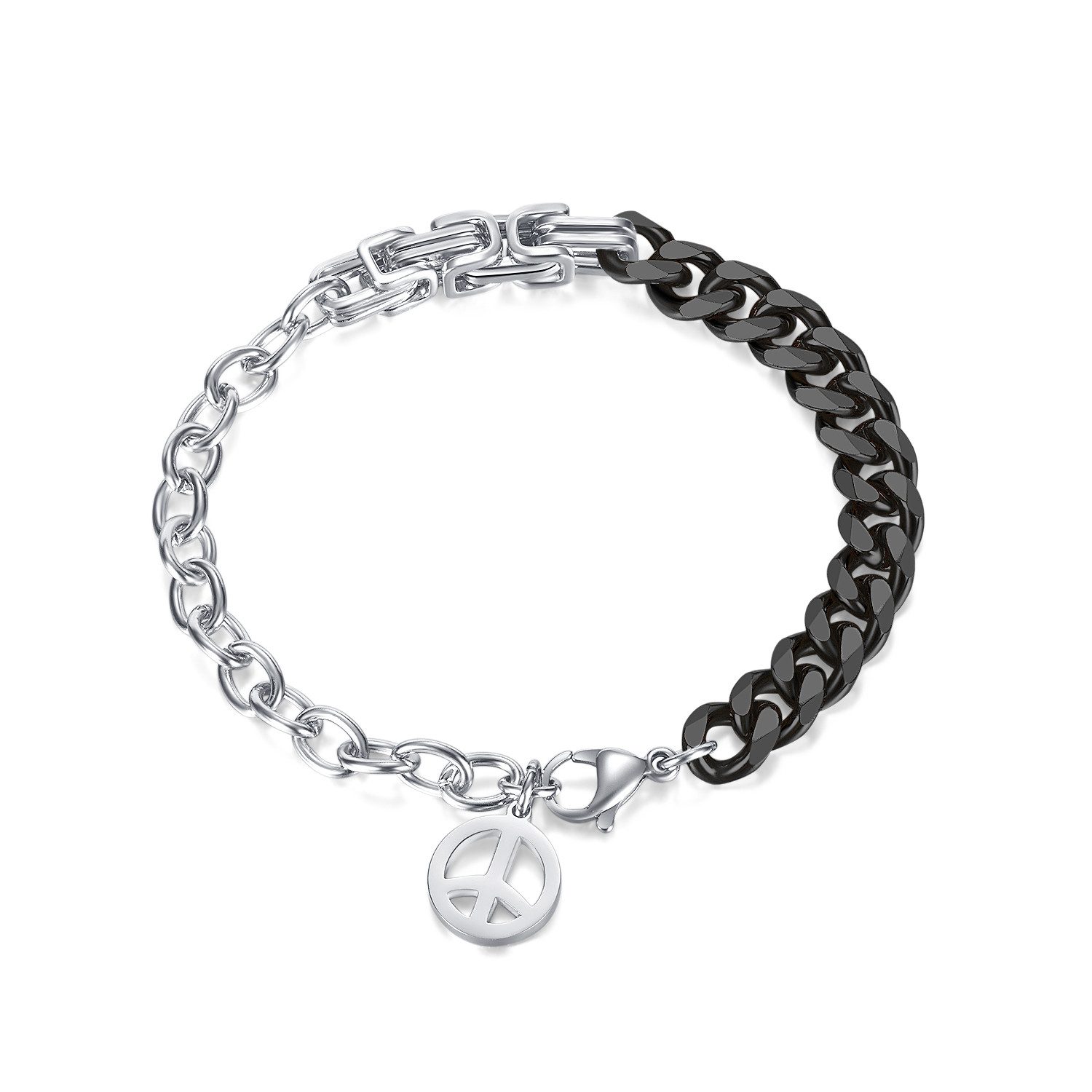 Kingka Armband Edelstahlarmband Schmuck Geschenk Peace, Frieden, Zu Shirt, Hoodie, Jeans, Sneaker! Büro, Urlaub, Party, Geschenkidee