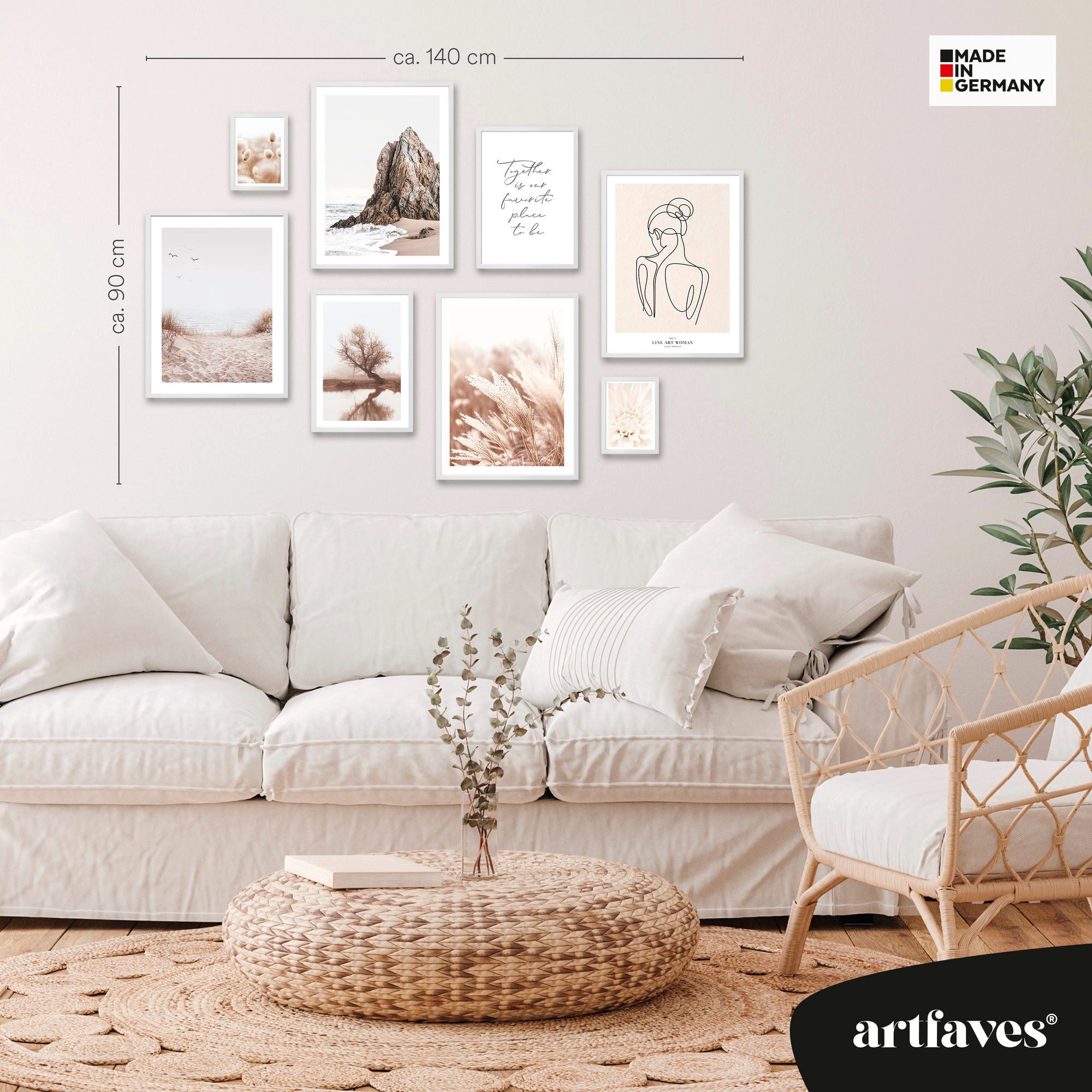 ARTFAVES Bilder-Collage Poster Set - BEIGE günstig online kaufen