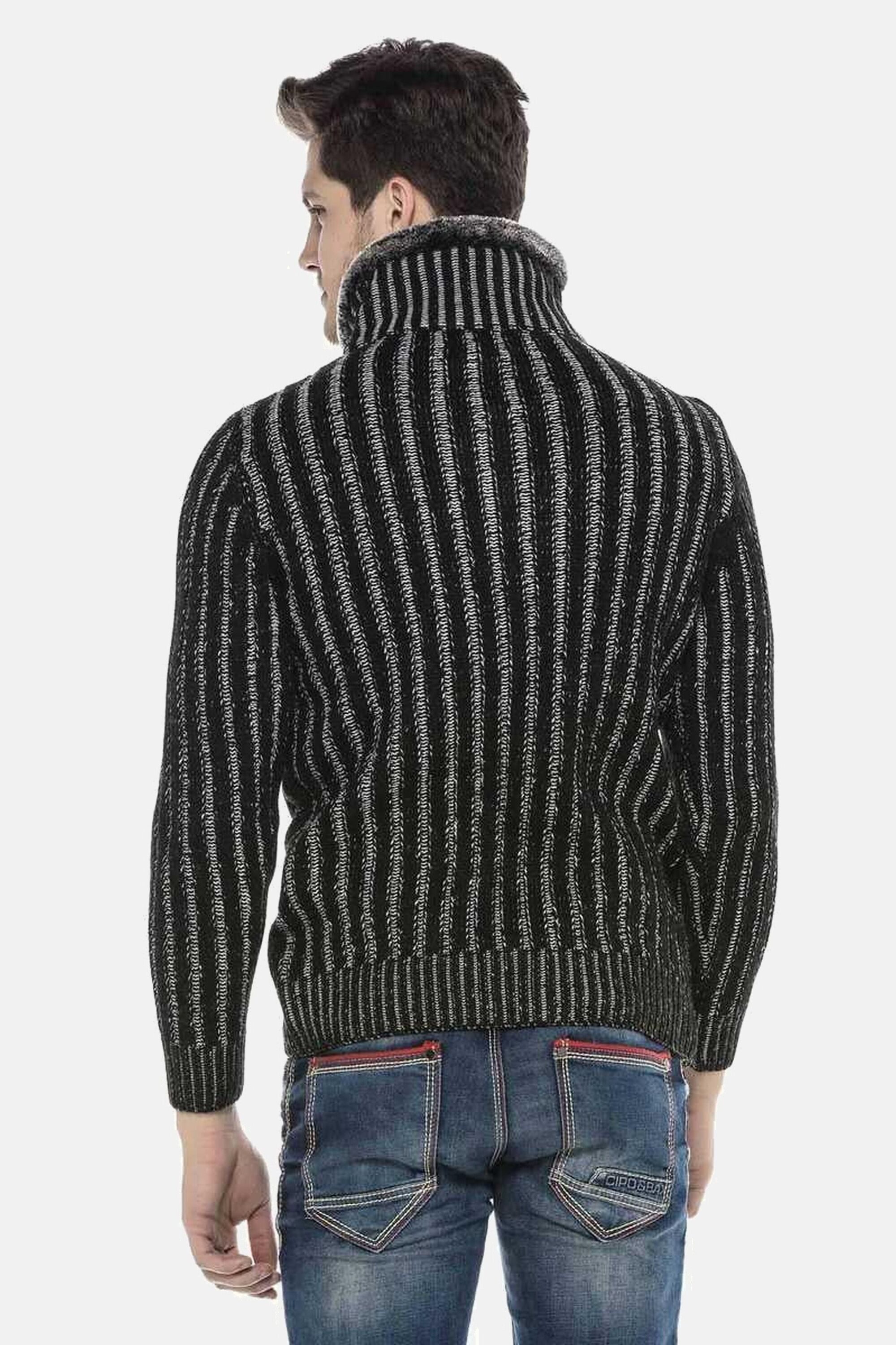 Cipo & Baxx Strickpullover Pullover (1-tlg) mit Schnallenkragen, CP212 günstig online kaufen