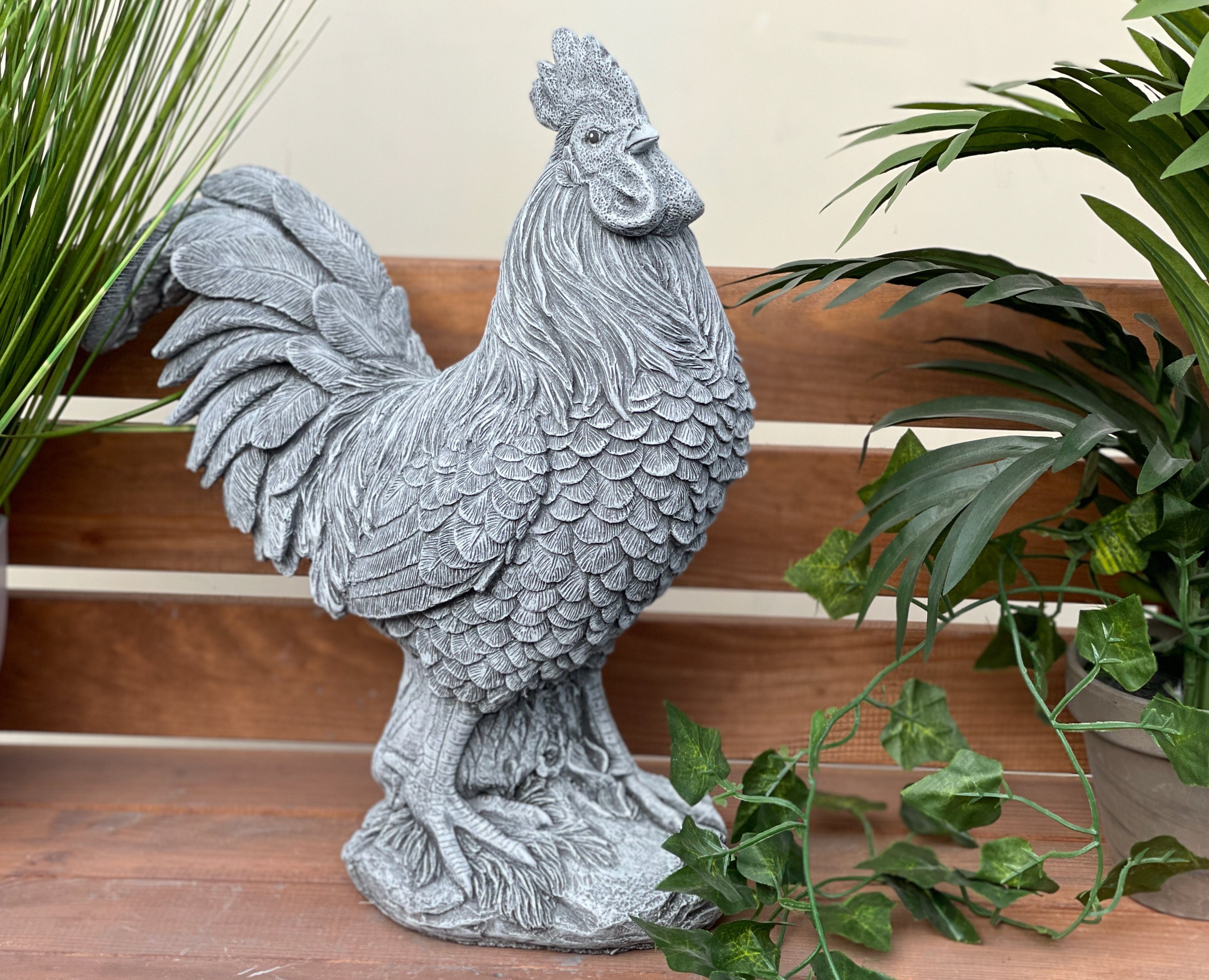 Stone and Style Gartenfigur Steinfigur Hahn günstig online kaufen