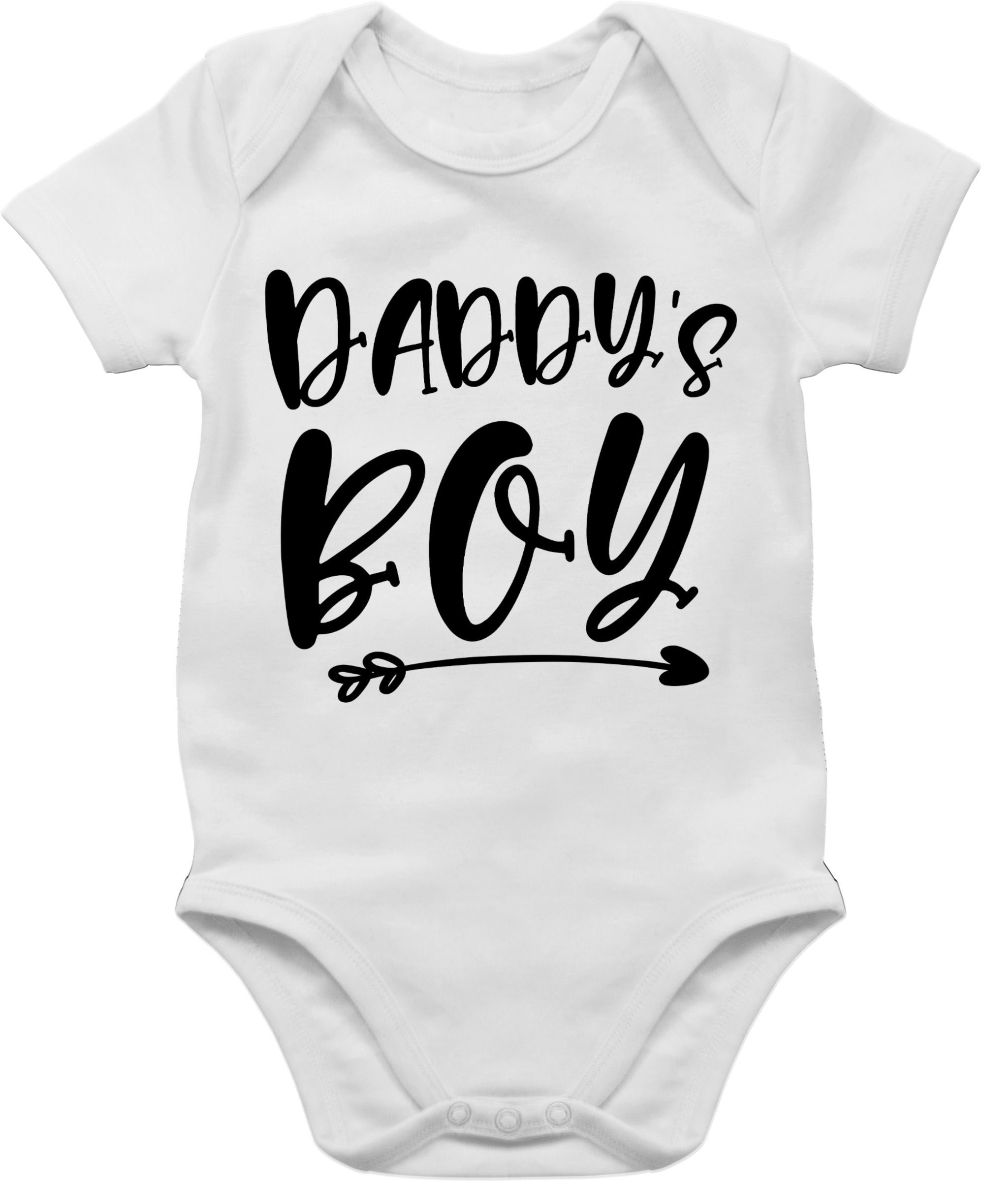 Shirtracer Shirtbody Daddys Boy Geschenk Weiß 2 Baby Vatertag