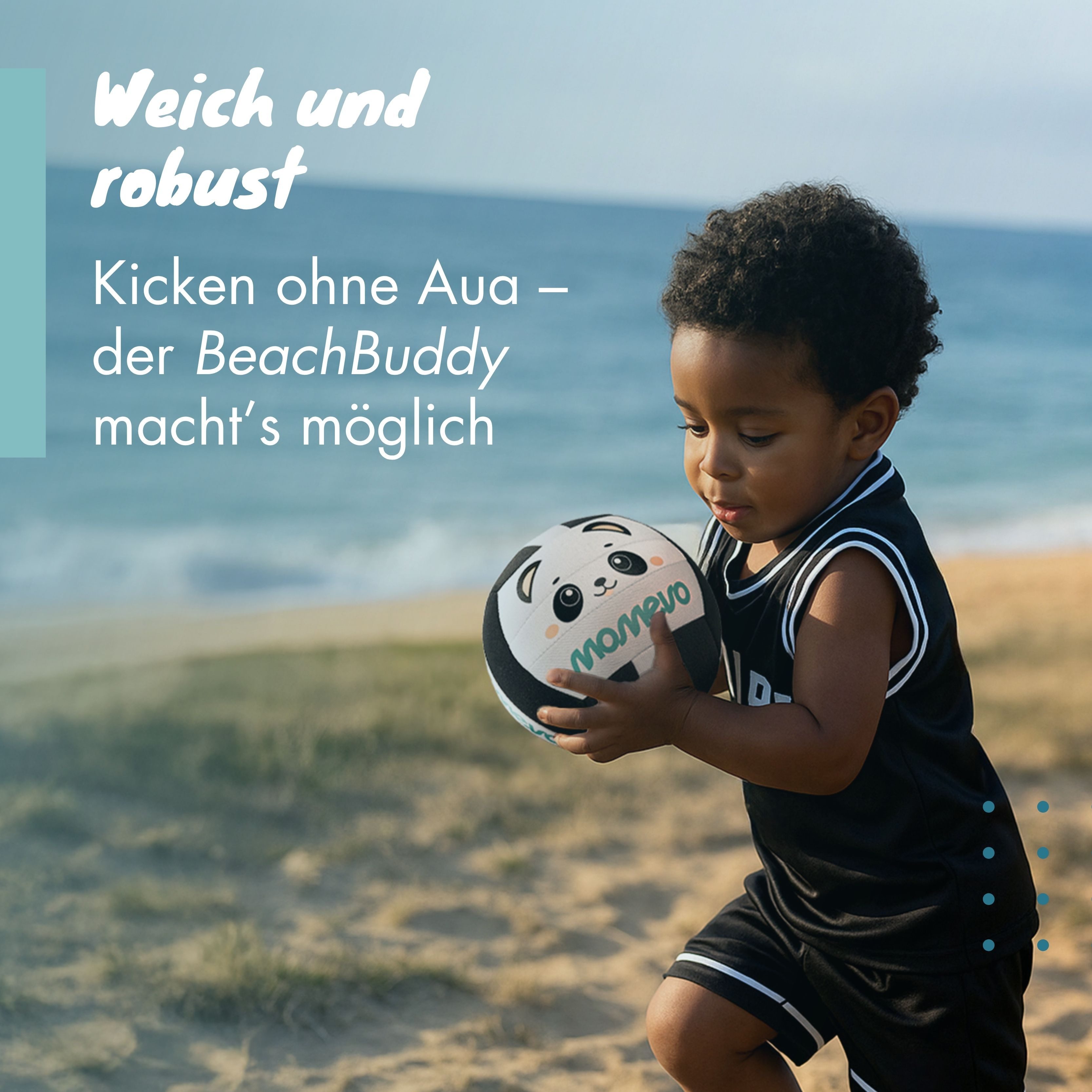 Momevo Beachball Beachbuddy Neopren Wasserball Kinder – Weich für Pool & Strand