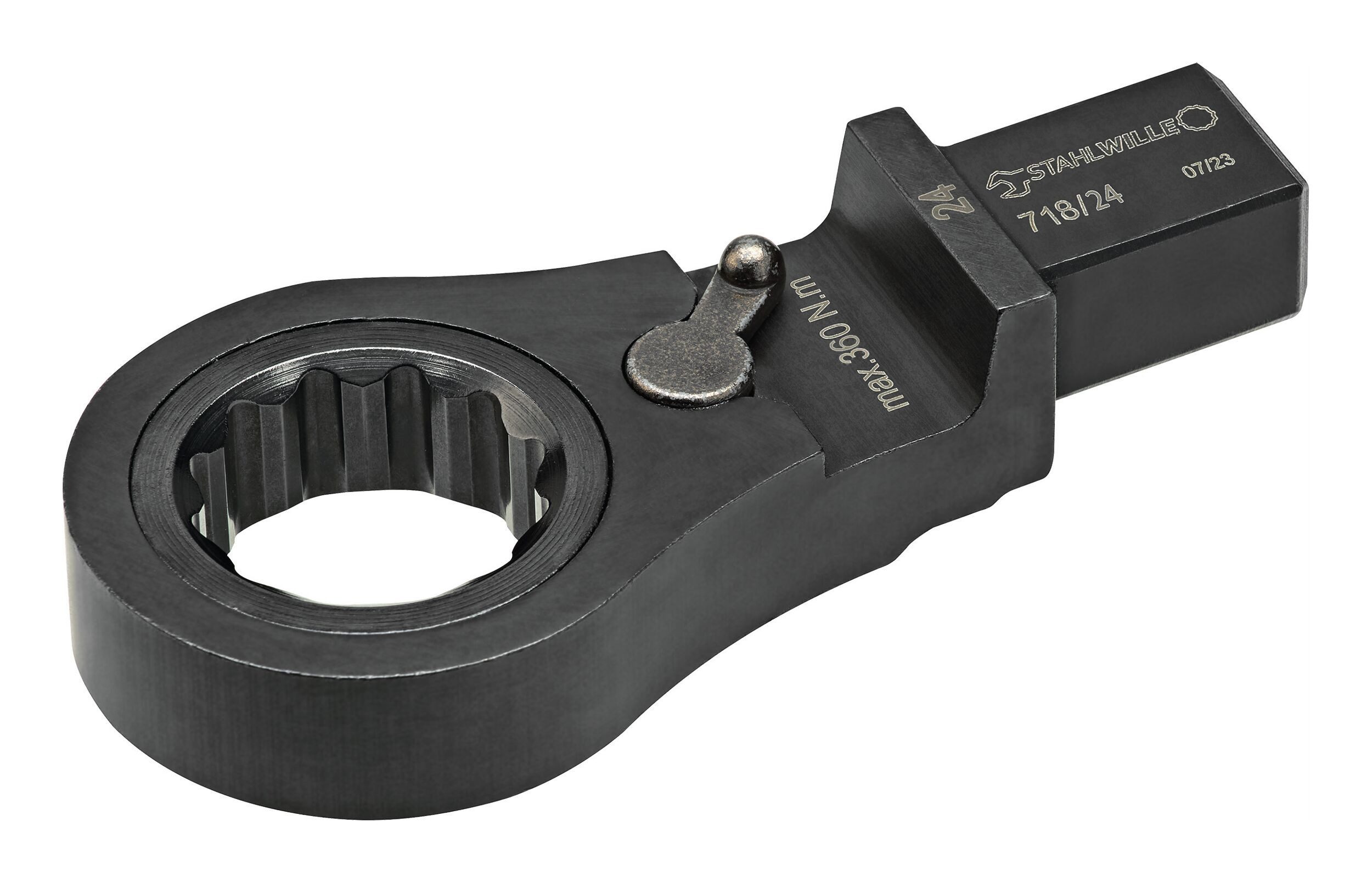 Stahlwille Drehmomentschlüssel, Einsteck-Ringratschenschlüssel 24 mm 14 x 18 mm