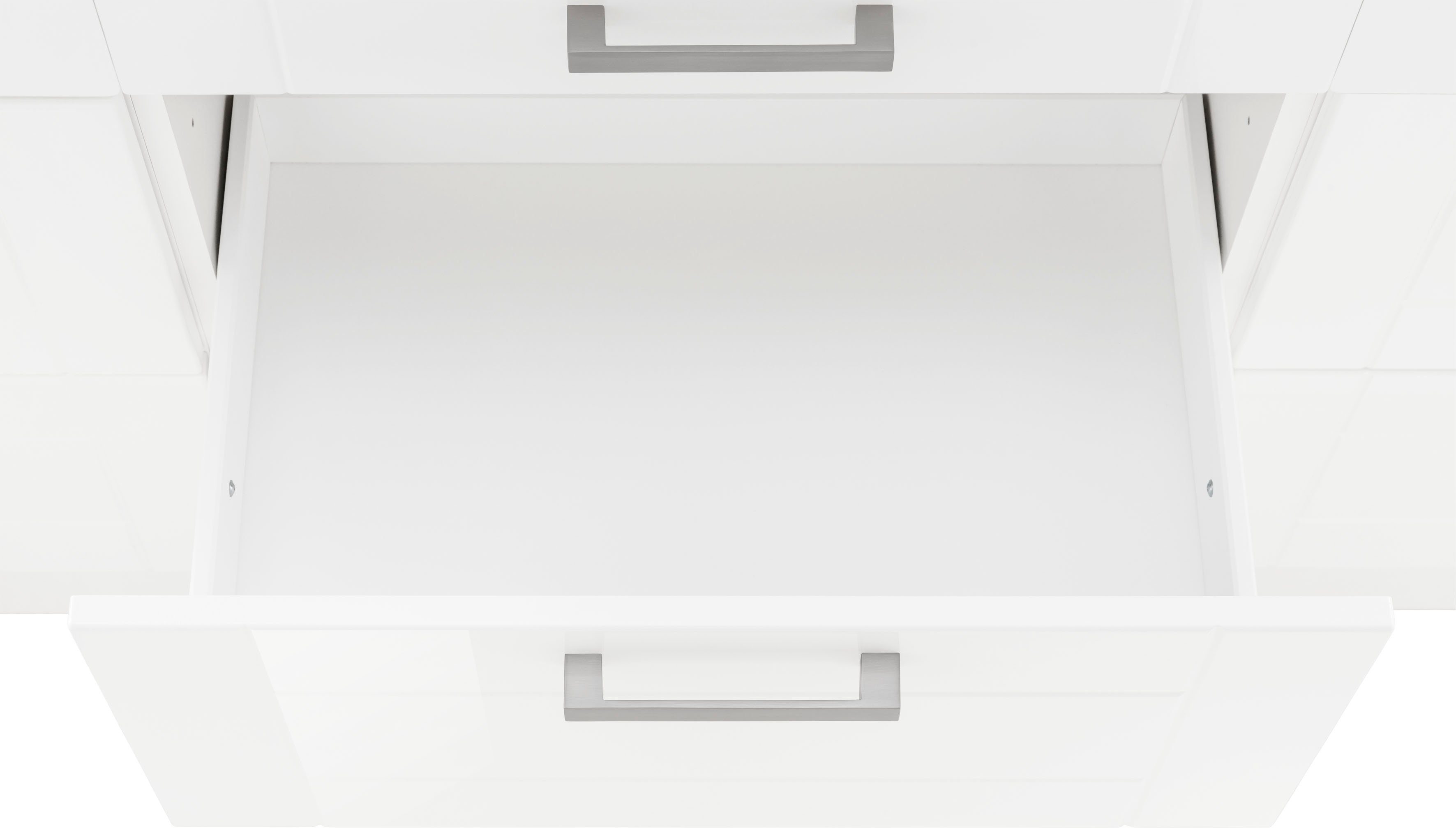HELD MÖBEL Unterschrank Tinnum MDF 180 breit, cm Auszüge Metallgriffe, Fronten, mit | 3 weiß weiß Schubkästen, 6