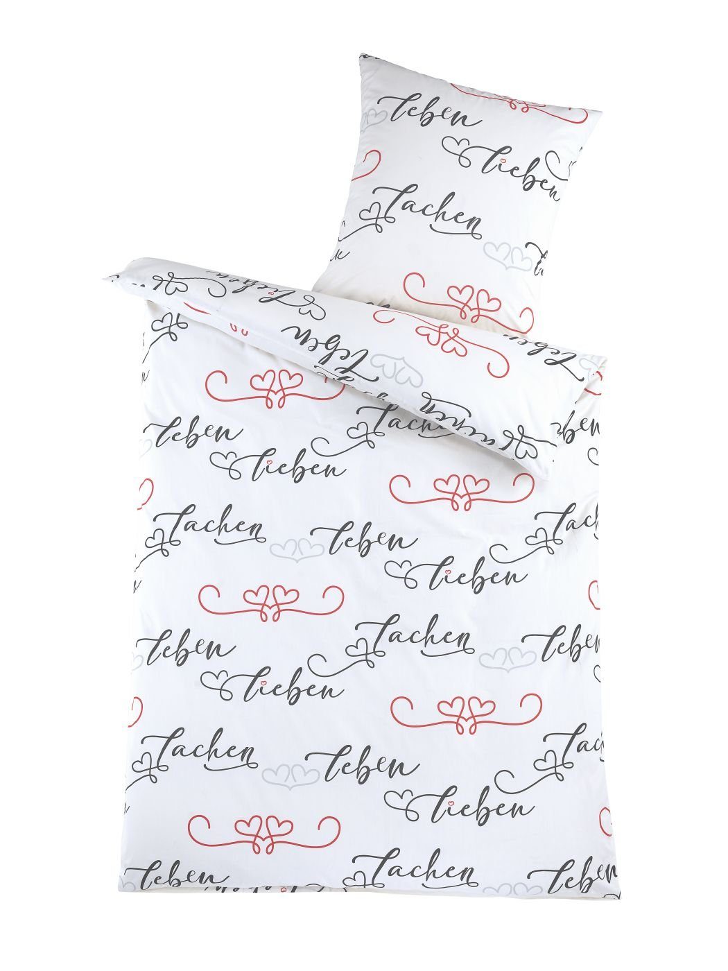 Optidream Bettwäsche Set Renforcé 135x200 Baumwolle Teresa weiß, Renforcé, 2 teilig, Sommer Geschenke Idee Frauen Männer weich sale Reißverschluss Partner