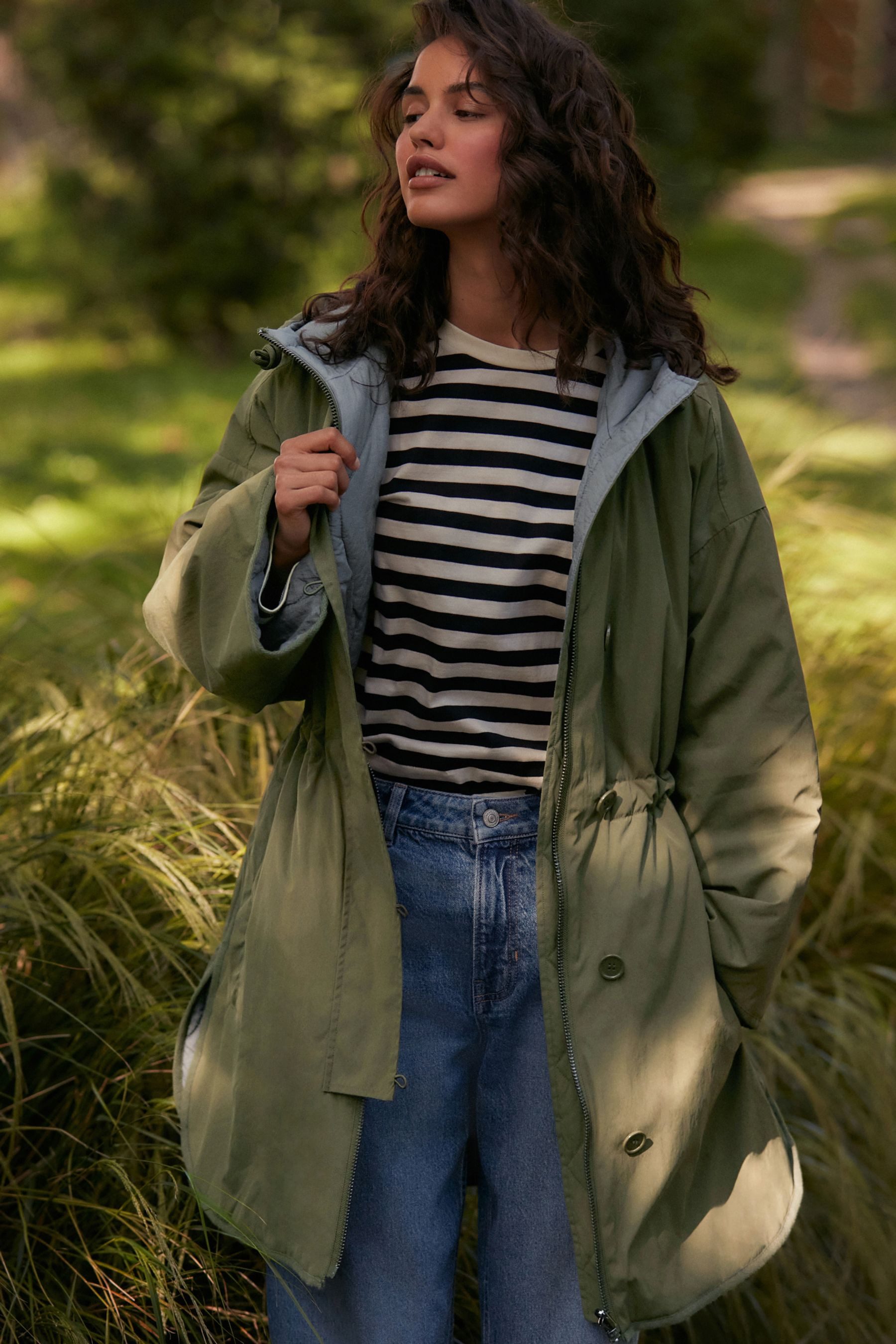 Next Steppjacke Wasserabweisende Wende-Steppjacke – Kurzgröße (1-St)