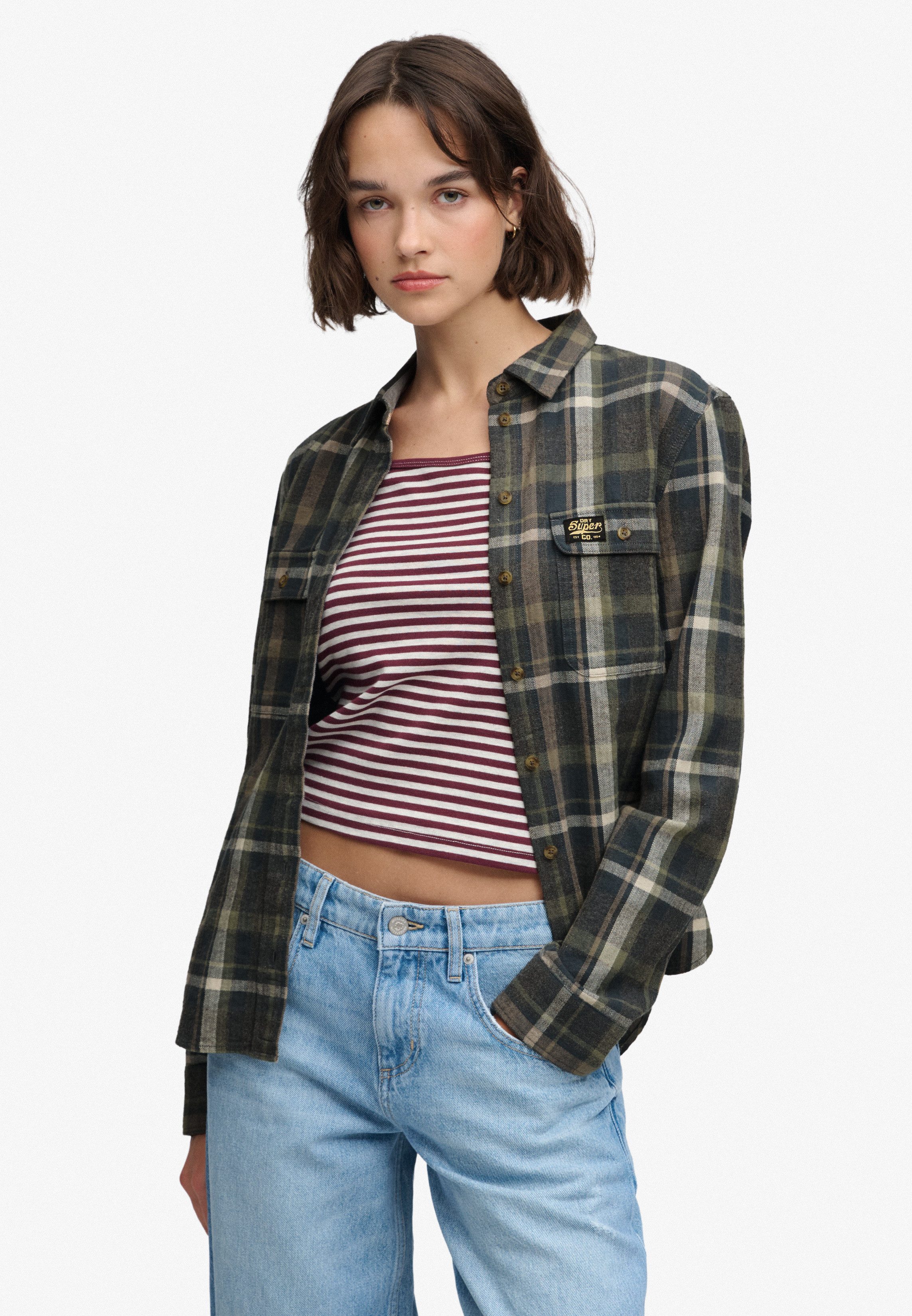 Superdry Karobluse LUMBERJACK CHECK FLANNEL SHIRT Baumwolle, regular fit