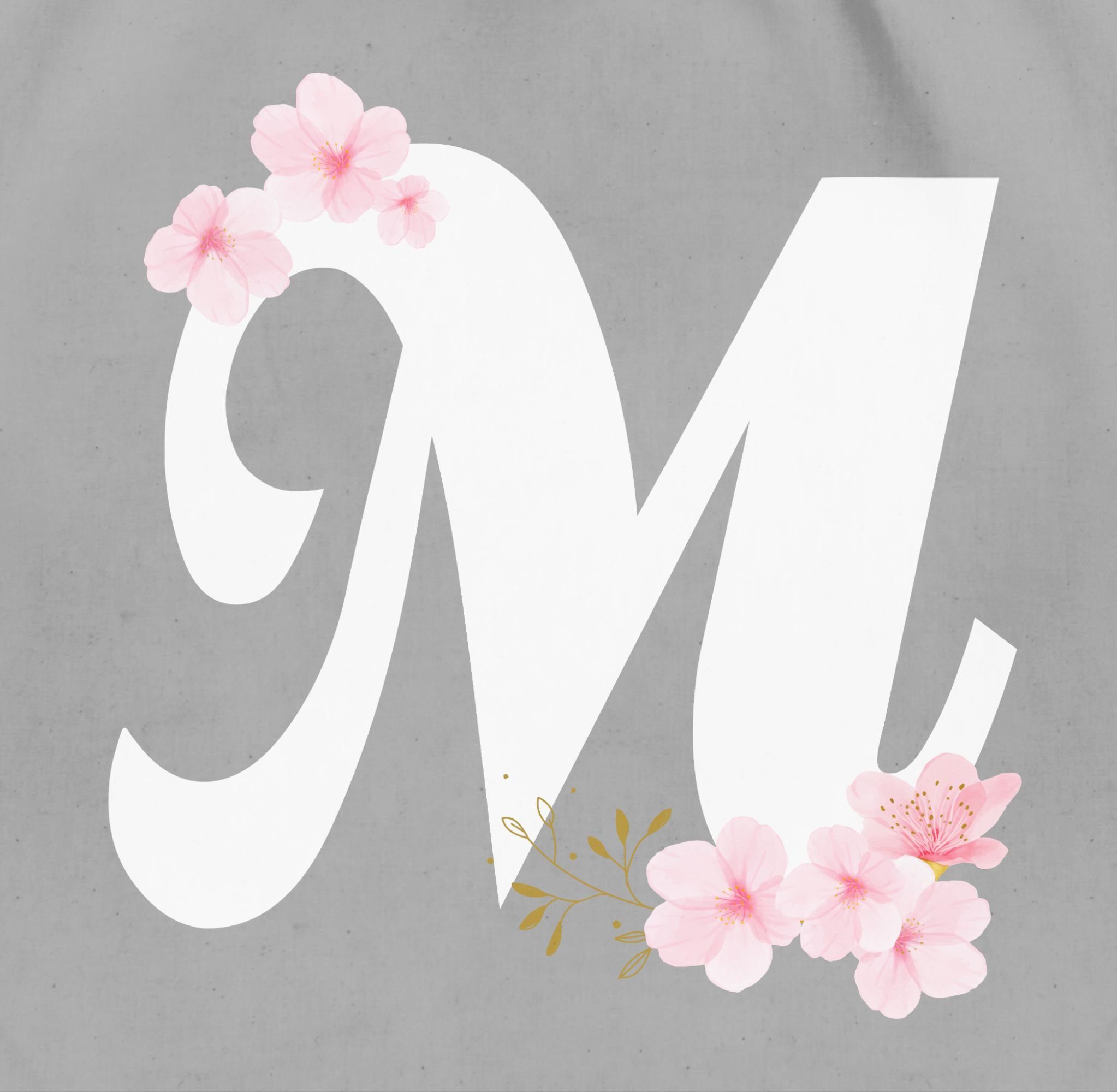Shirtracer Turnbeutel Buchstabe M mit Kirschblüten, günstig online kaufen