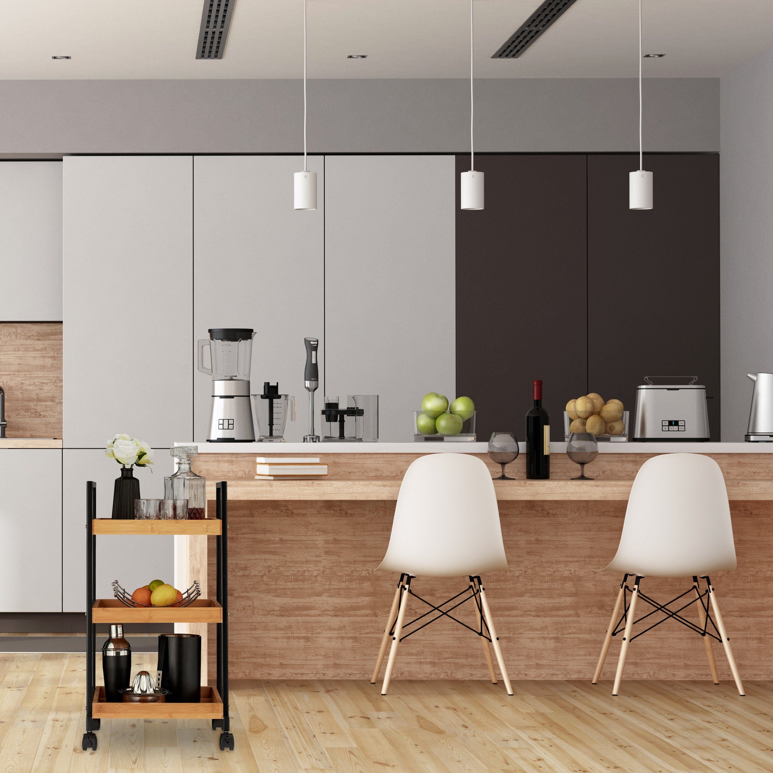 relaxdays Servierwagen Bambus mit 3 Etage günstig online kaufen