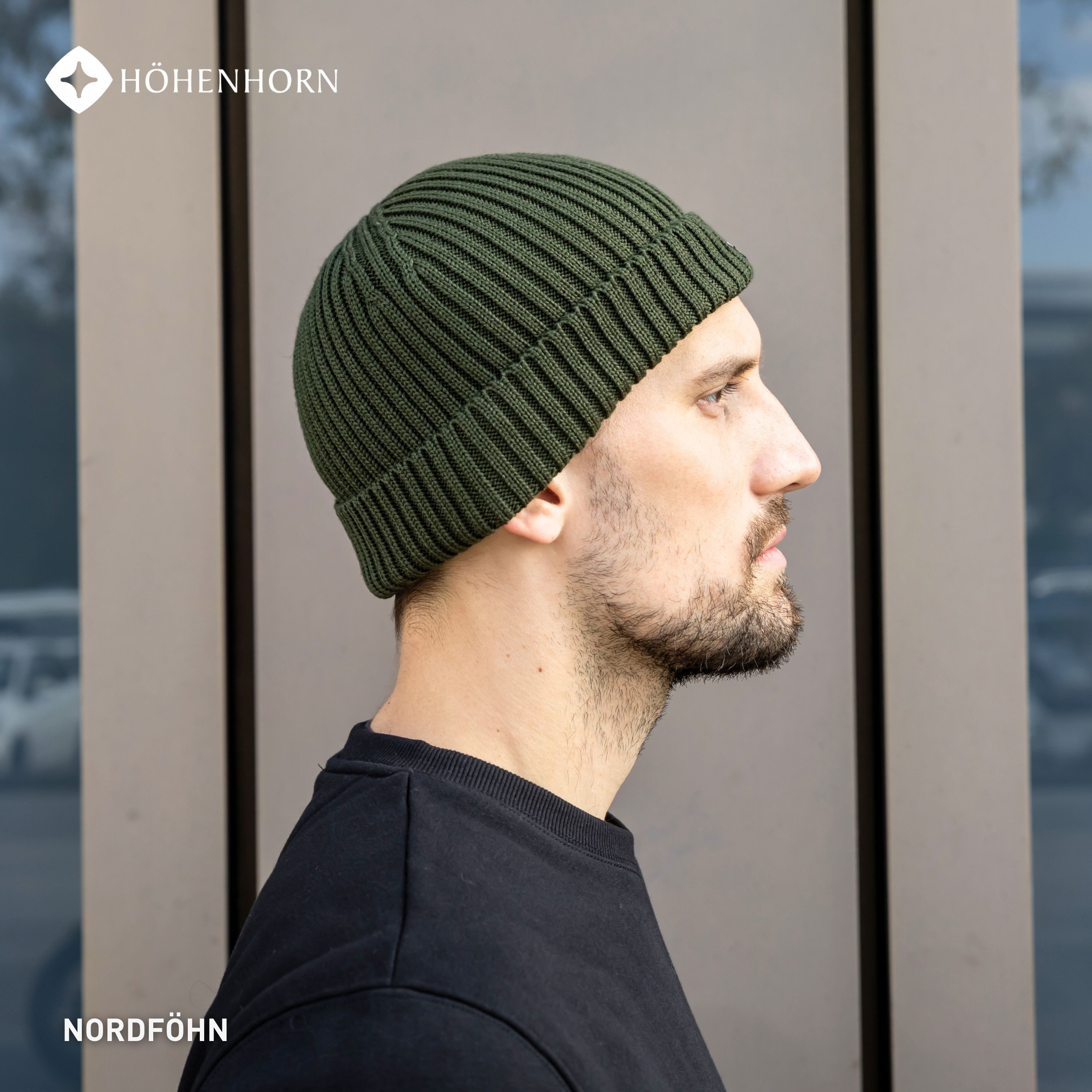 Höhenhorn Strickmütze Nordföhn Knitted Beanie Merinowolle Herren Damen Unisex Wintermütze Einheitsgröße, warm, weich, schnelltrockned