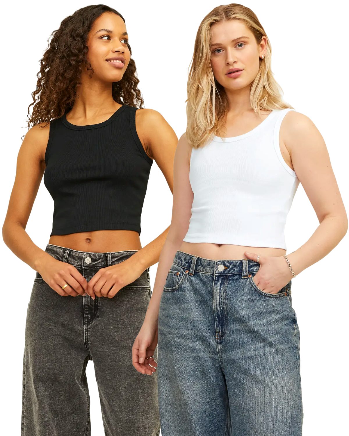 JJXX Ripptanktop (2er Pack) cropped basic Tops