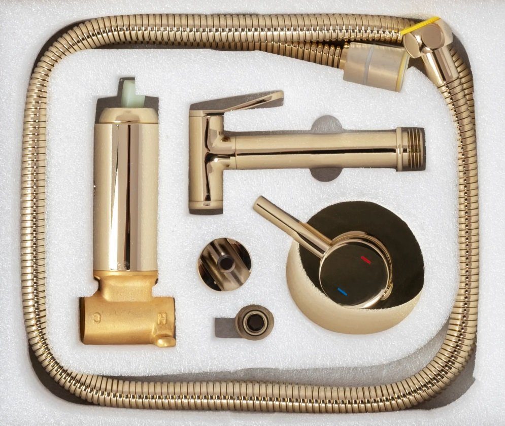 wohnwerk.idee Bidetarmatur Bidet Intimdusche Gold Matt Gebürstet Poliert