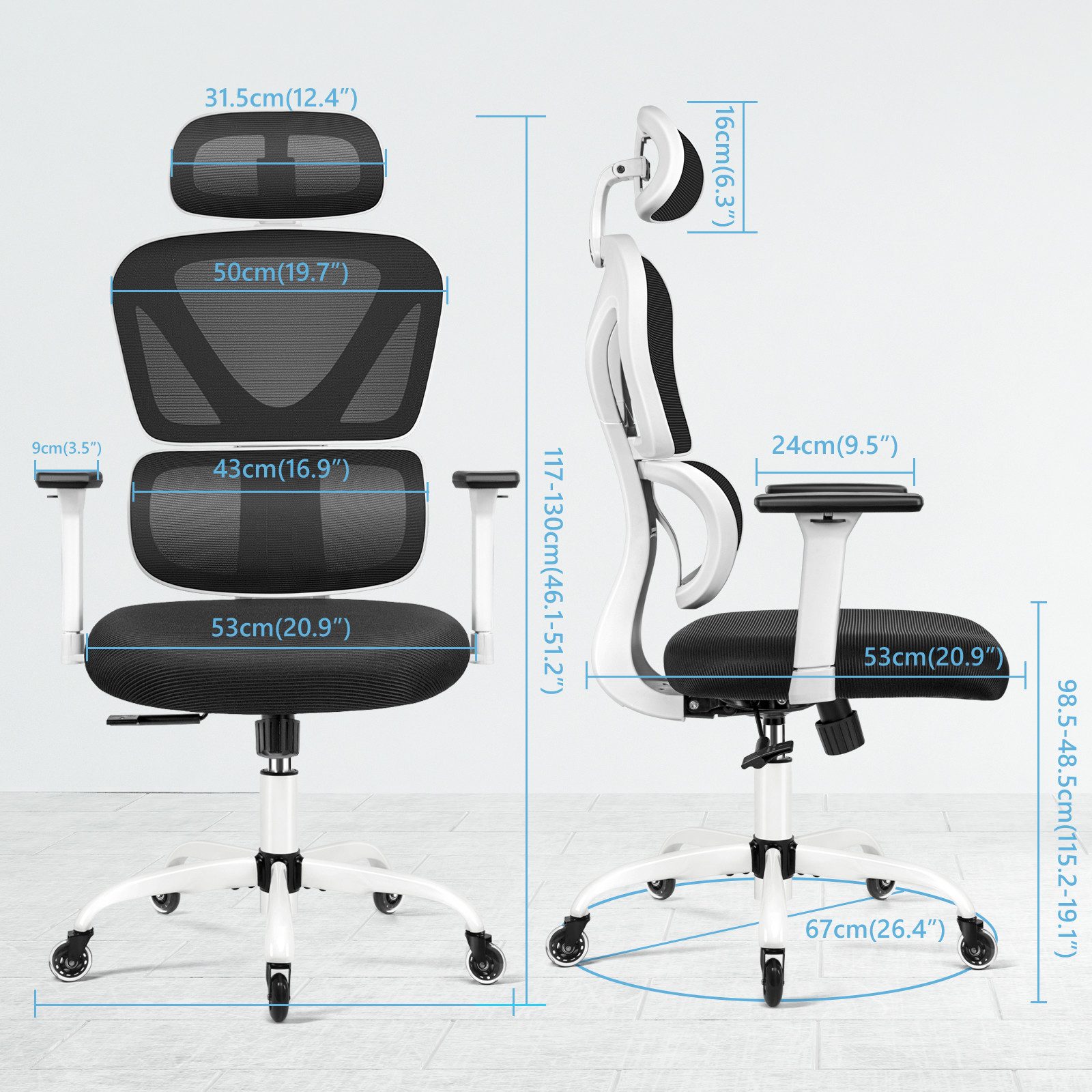 PEAKLIMB Bürostuhl Ergonomischer Schreibtischstuhl, Chefsessel mit günstig online kaufen