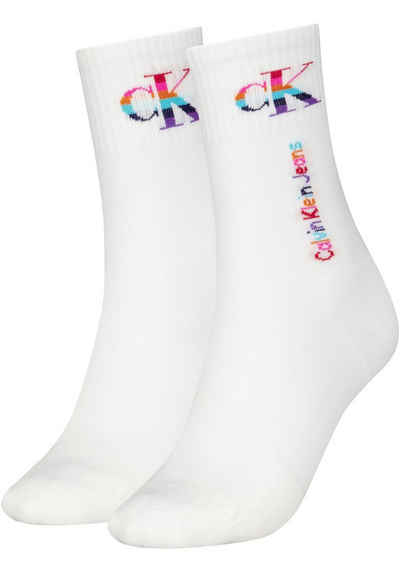 Calvin Klein Носки CKJ WOMEN SOCKS PRIDE (Packung, 2-Paar) Regenbogen-Logo