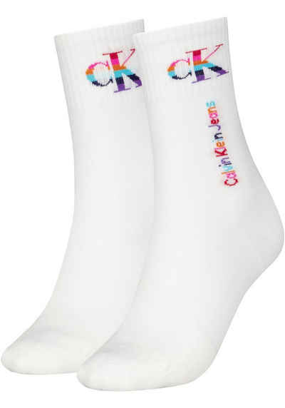 Calvin Klein Socken CKJ WOMEN SOCKS PRIDE (Packung, 2-Paar) Regenbogen-Logo