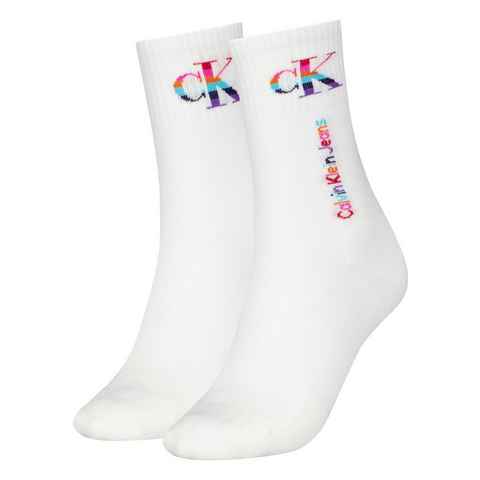 Calvin Klein Socken CKJ WOMEN SOCKS PRIDE (Packung, 2-Paar) Regenbogen-Logo