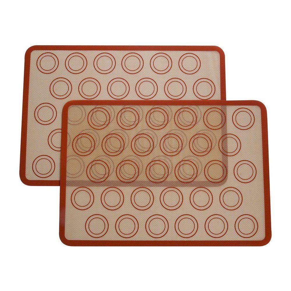 Silikon-Backmatte Ausrollmatte (2-tlg) für TUABUR Keks Antihaft-Matte,