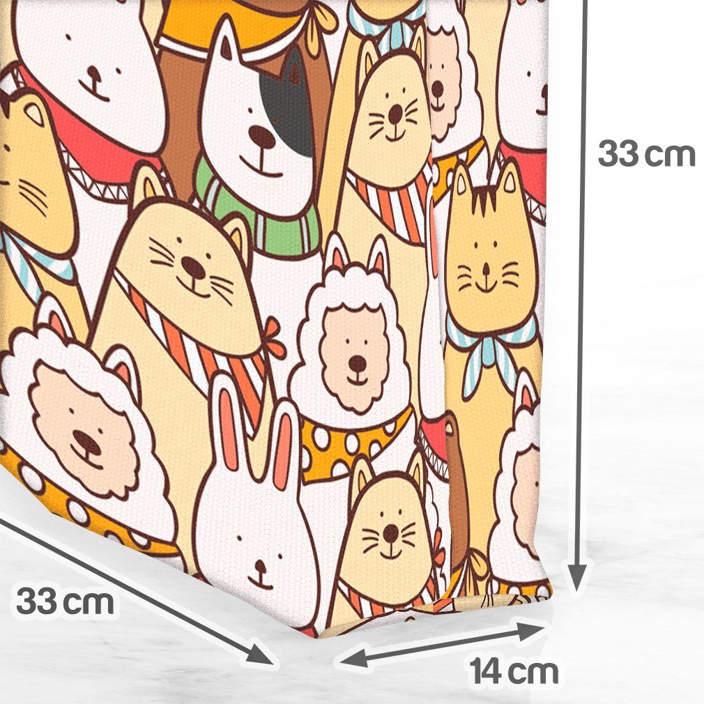 Hunde Haustier Rasse (1-tlg), Katzen Nag Tiere Hasen Cartoon VOID Henkeltasche Ostern Bär Kinder