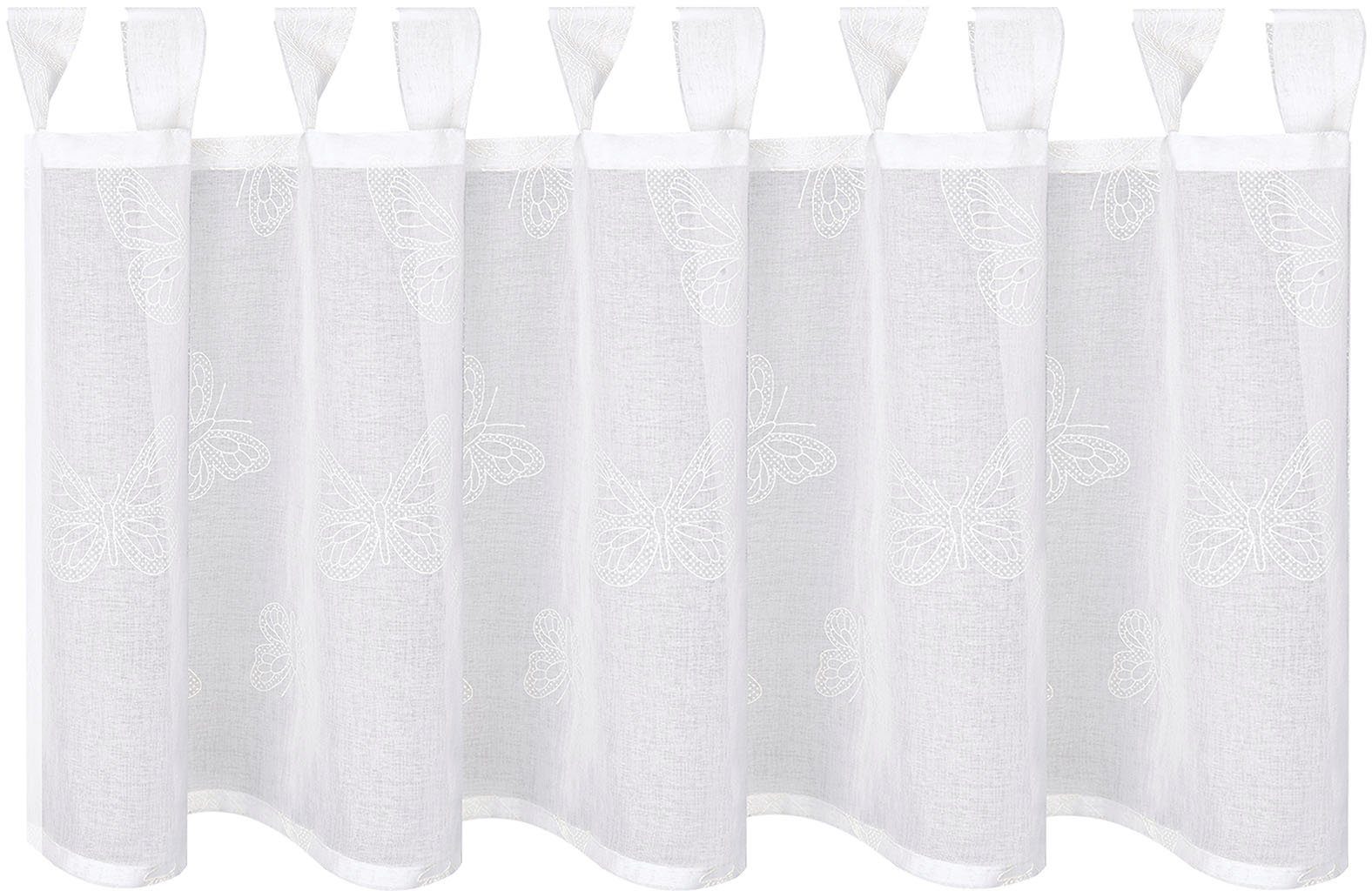 Gerster Scheibengardine Hania (1 St), Schlaufen, transparent, Wirkware, SB-Schlaufenbistro "HANIA"