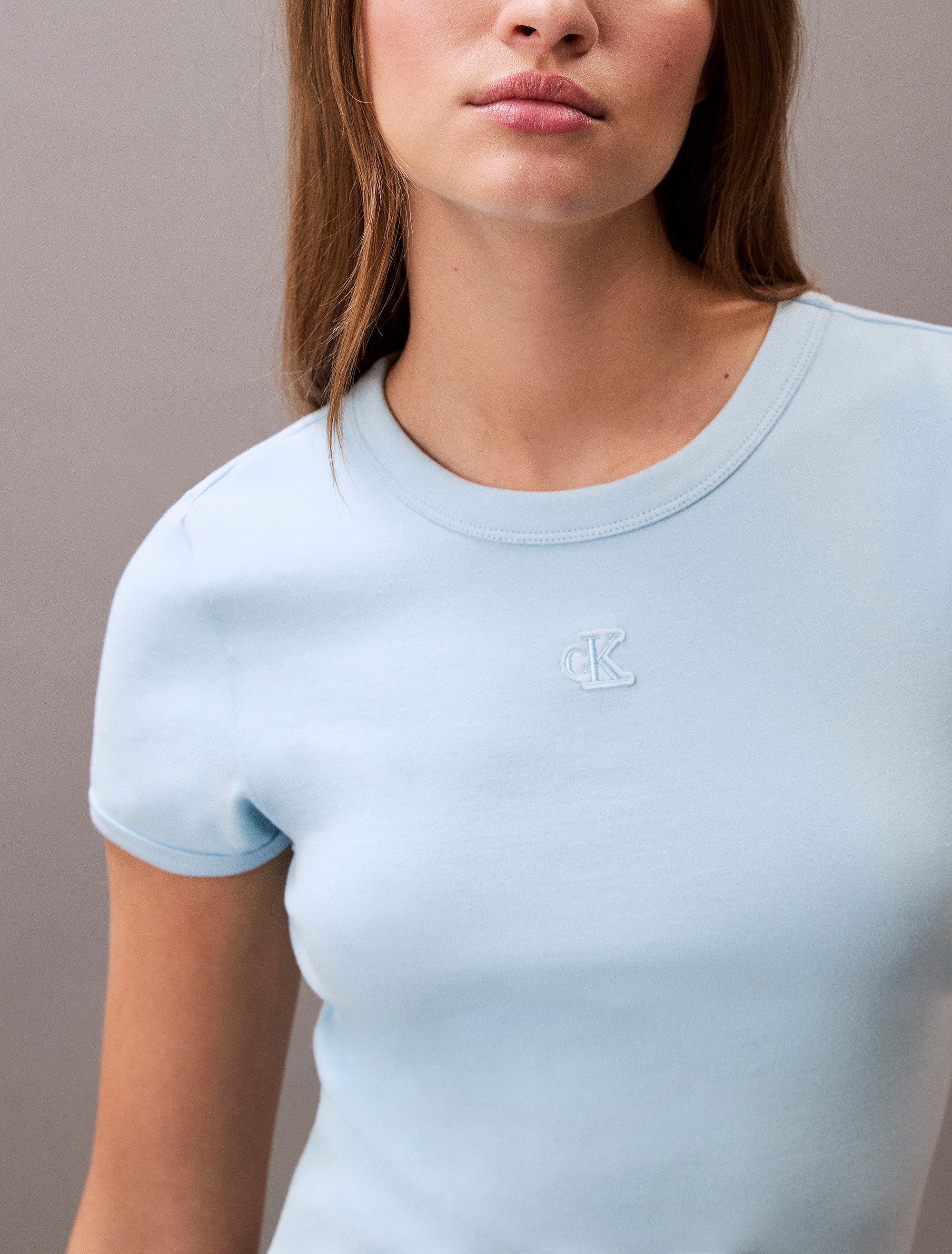 Calvin Klein Jeans Jerseykleid SS CTN CNTR 1X1 RB S Mit Rundhalsausschnitt