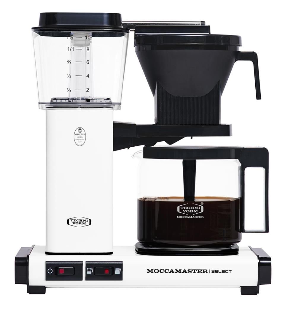 Hand Moccamaster KBG White 4, Filterkaffeemaschine Papierfilter Select, von gefertigt Größe Matt