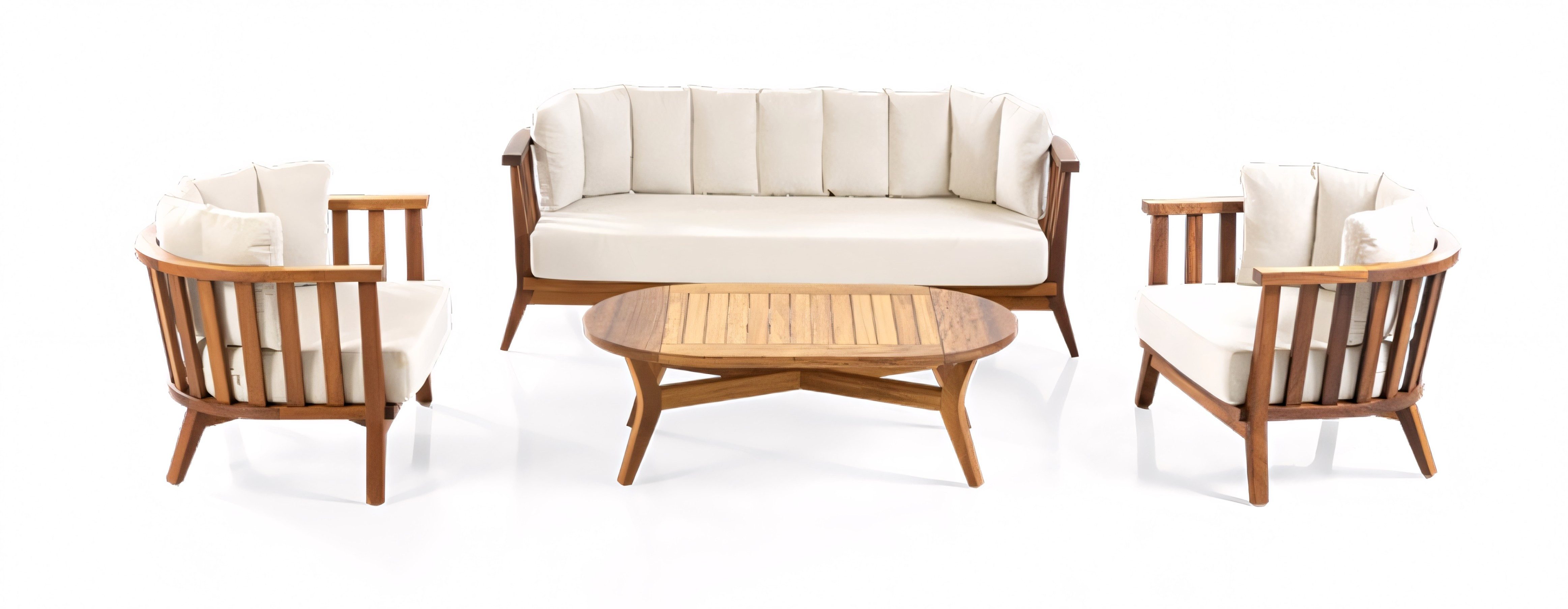 Xlmoebel Gartensofa XLMOEBEL Gartencouch in Beige mit robustem Rahmen und Polsterstoff, 1 Teile, Made in Europa