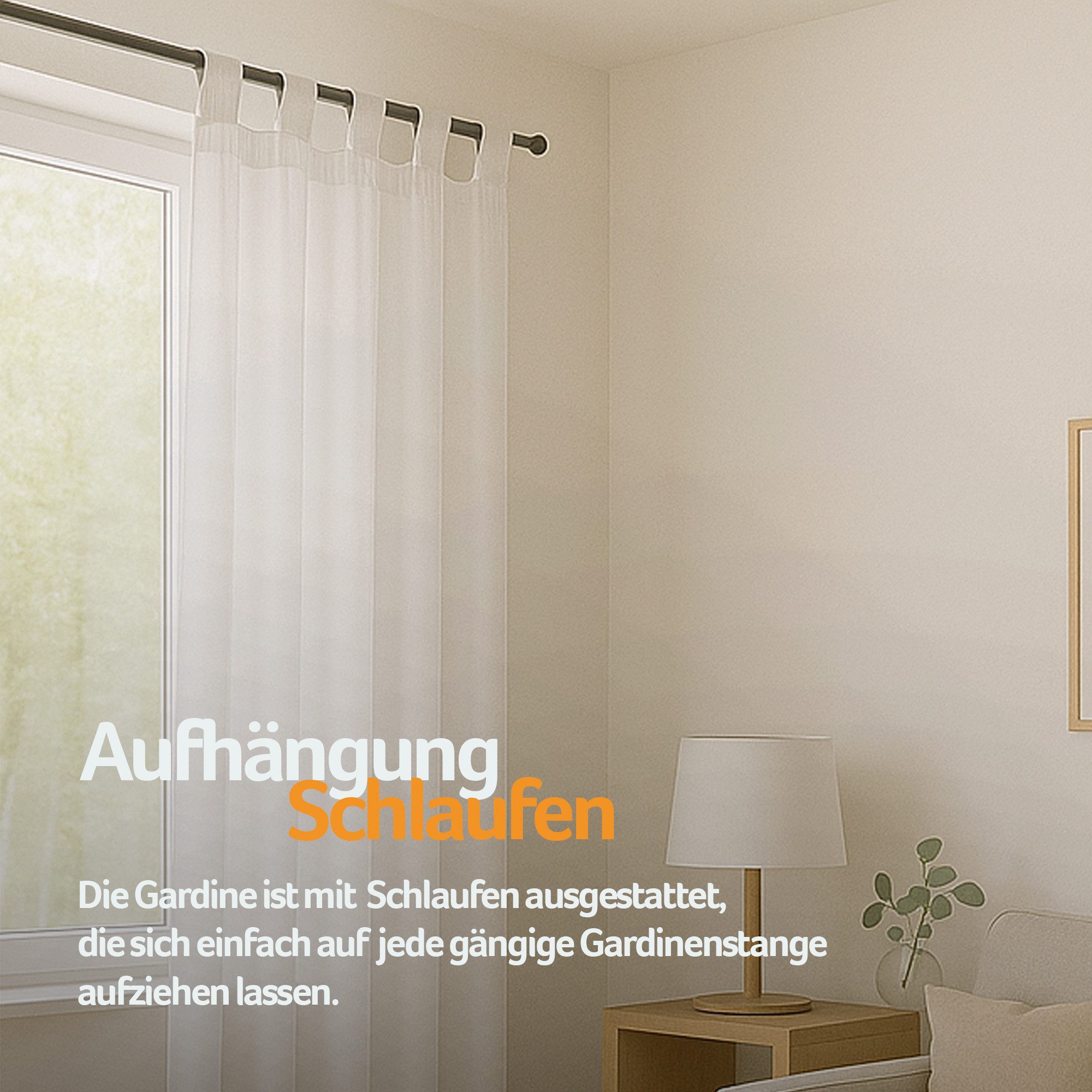 Bestlivings Vorhang "Ellen" mit Schlaufen (1 St), Schlaufen, blickdicht, einfarbig, waschbar bei 30°C, bügelleicht, trocknergeeignet – Bild 3 von 5