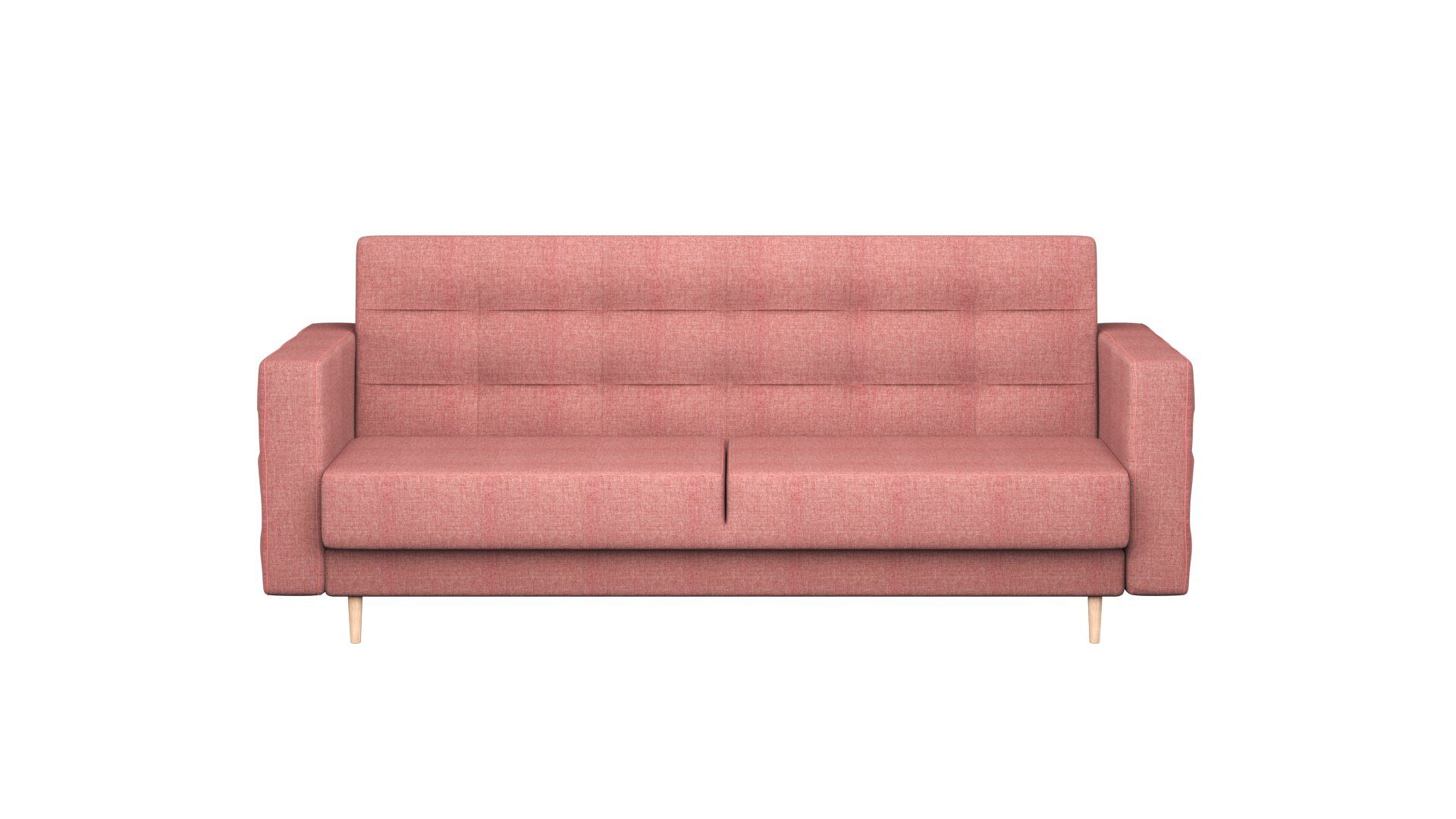 Siblo 2-Sitzer Modernes Sofa - Schlaffunktion Sofa - Rosa mit Bettzeugbehälter Simone Zweisitziges Zweisitzer