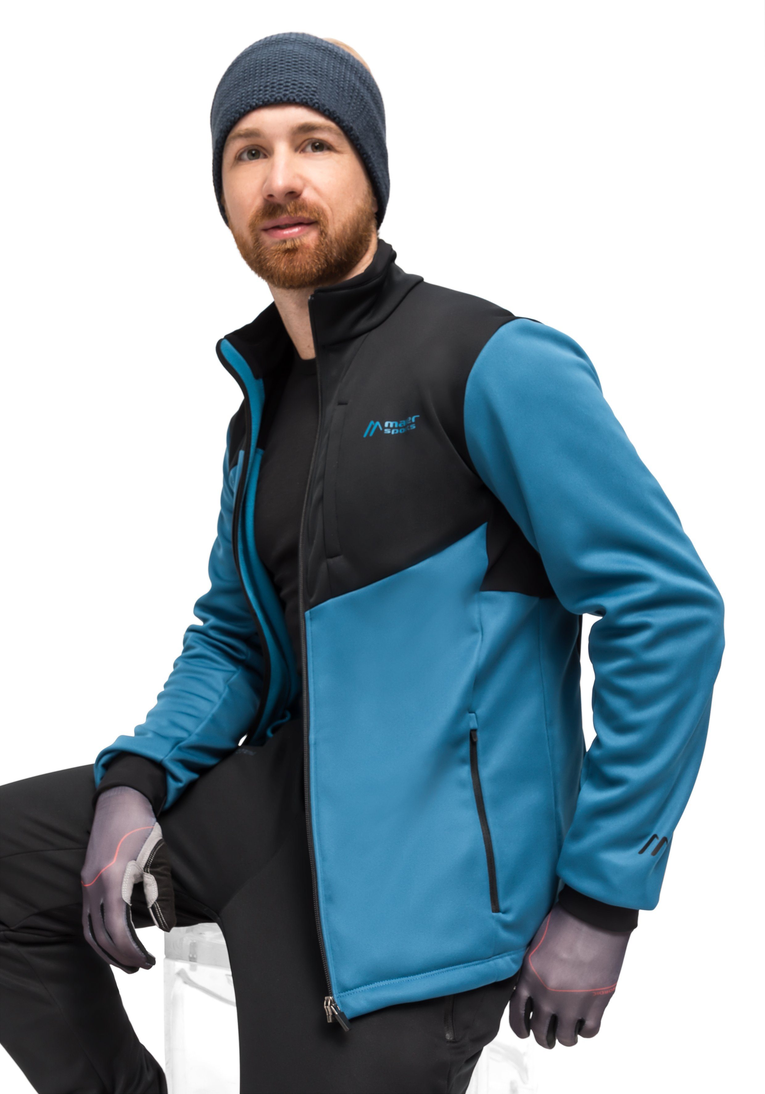 Maier Sports Skijacke Malselv M Herren Langlaufjacke, Softshelljacke, 3 geräumige Taschen