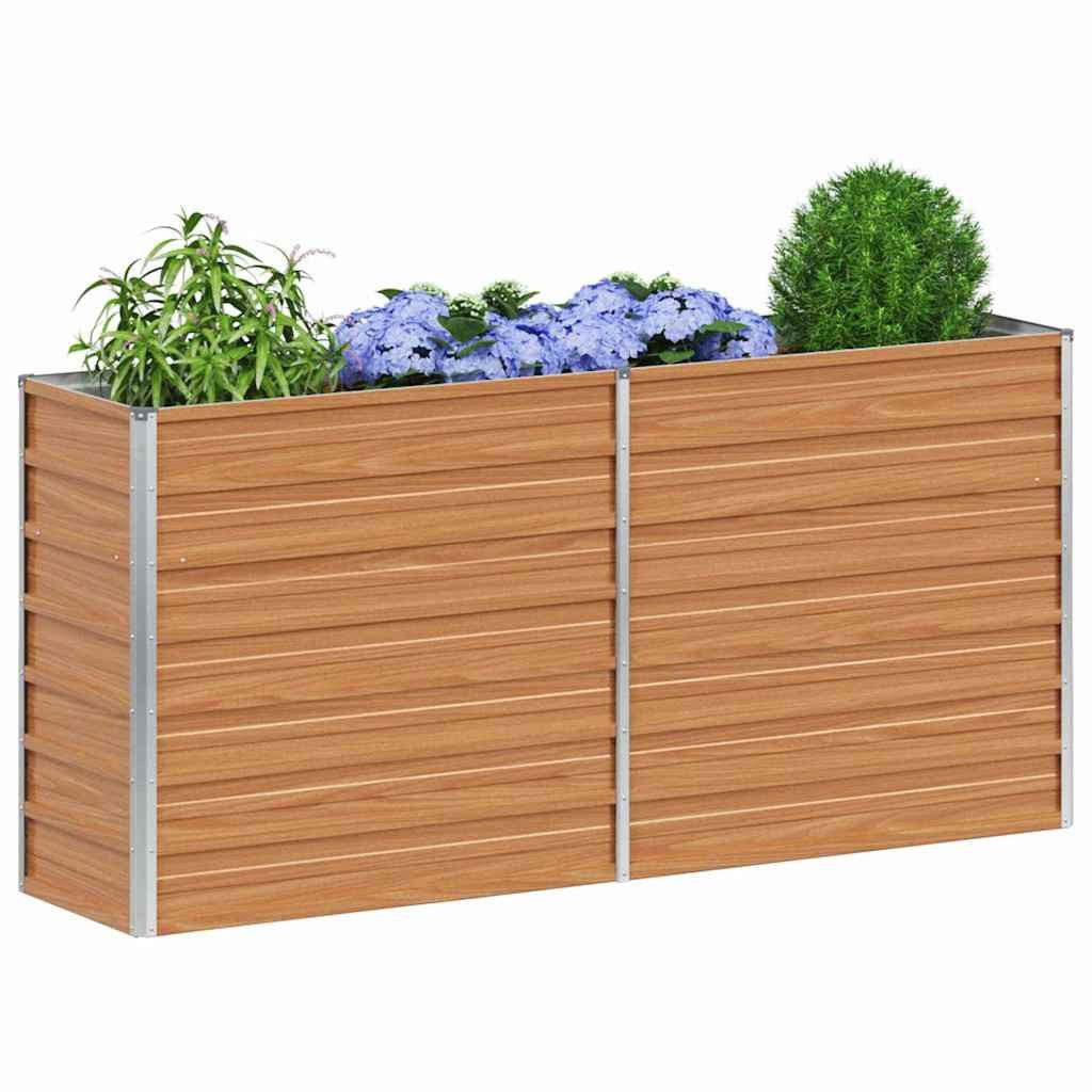 vidaXL Hochbeet Hochbeet Hellbraun 160 x 40 x 77 cm Verzinkter Stahl (1 St) – Bild 3 von 5
