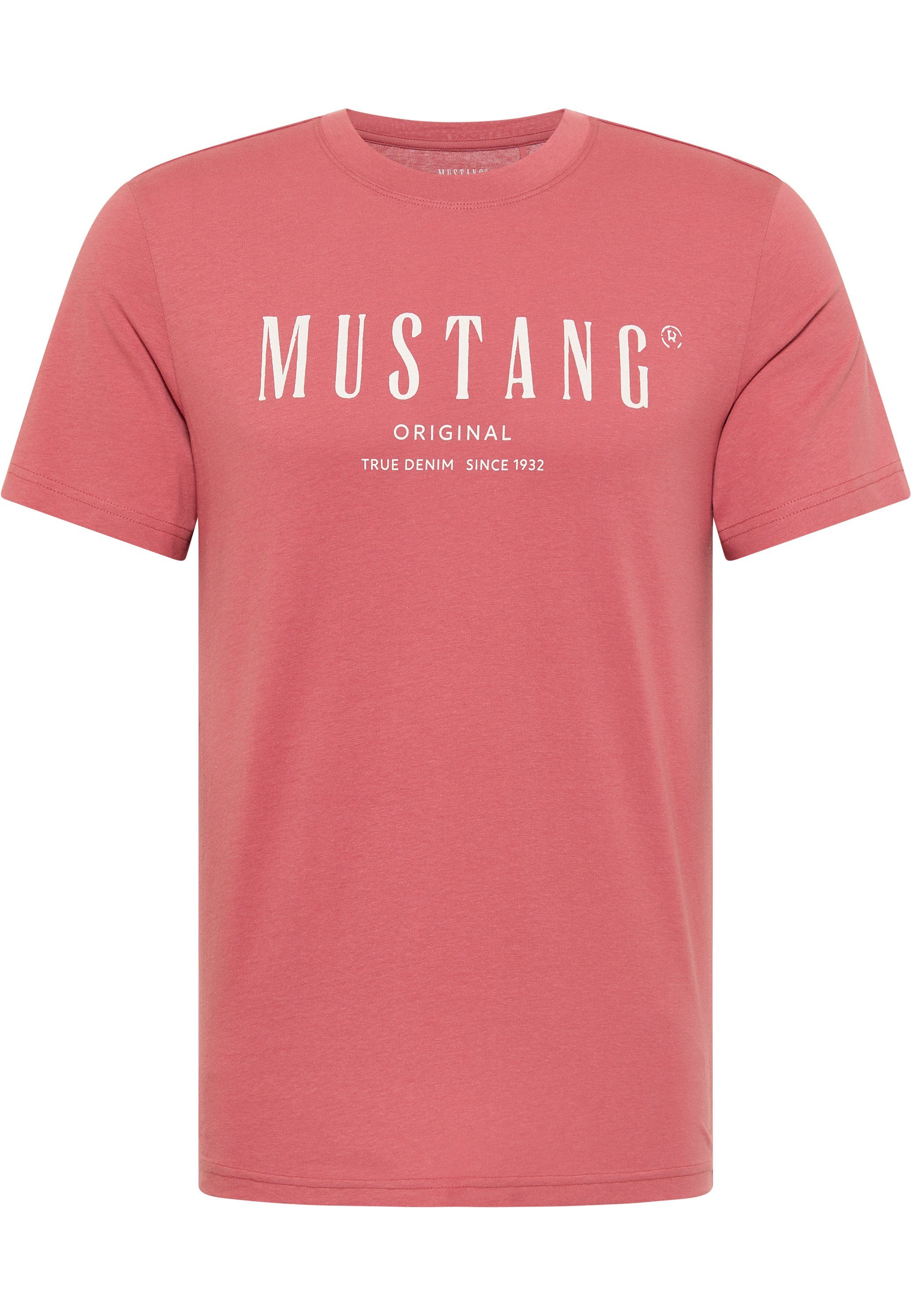 MUSTANG Kurzarmshirt Mustang T-Shirt hellrot