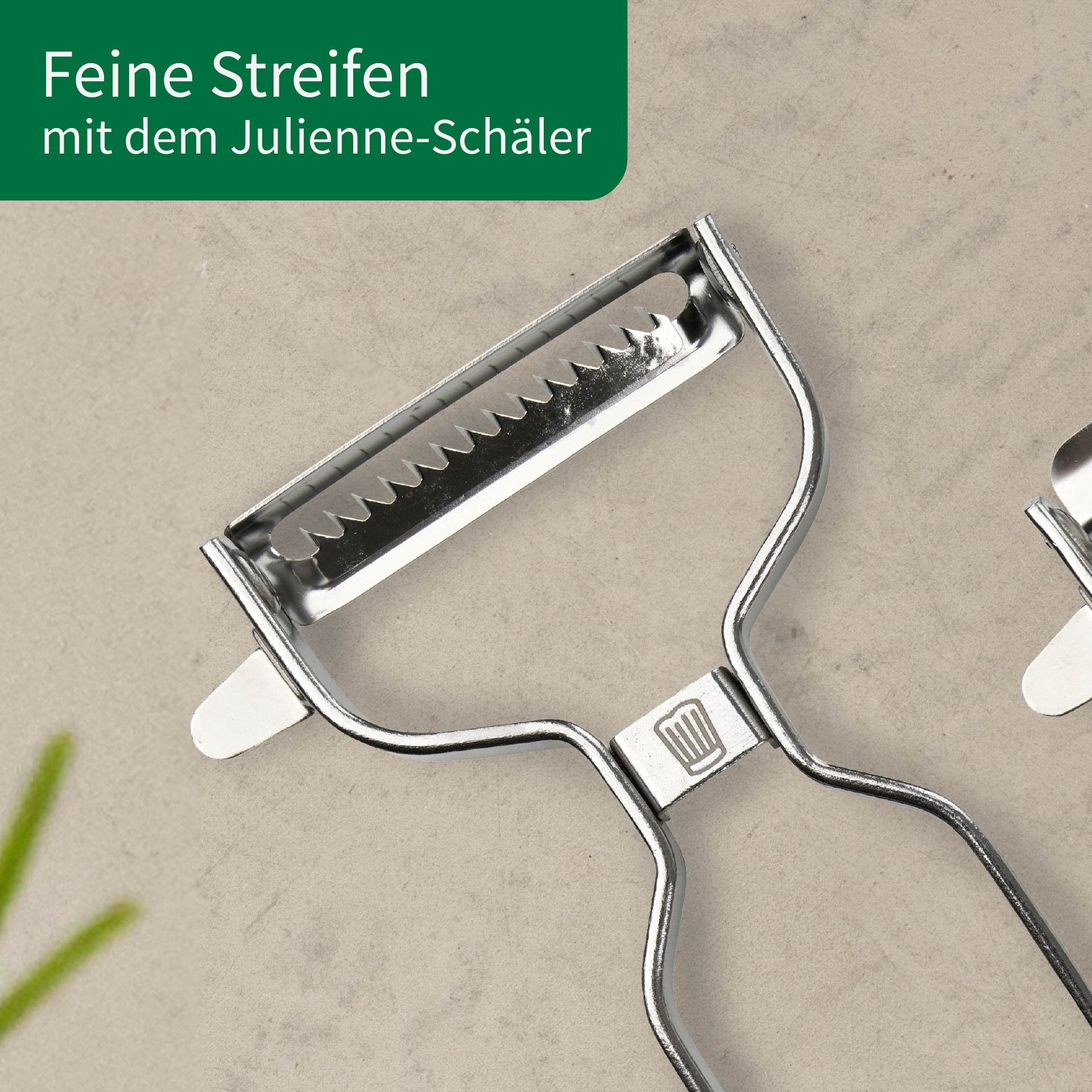 Chefkoch trifft Fackelmann Sparschäler Premium Schäler-Set, Edelstahl – Für Links- & Rechtshänder