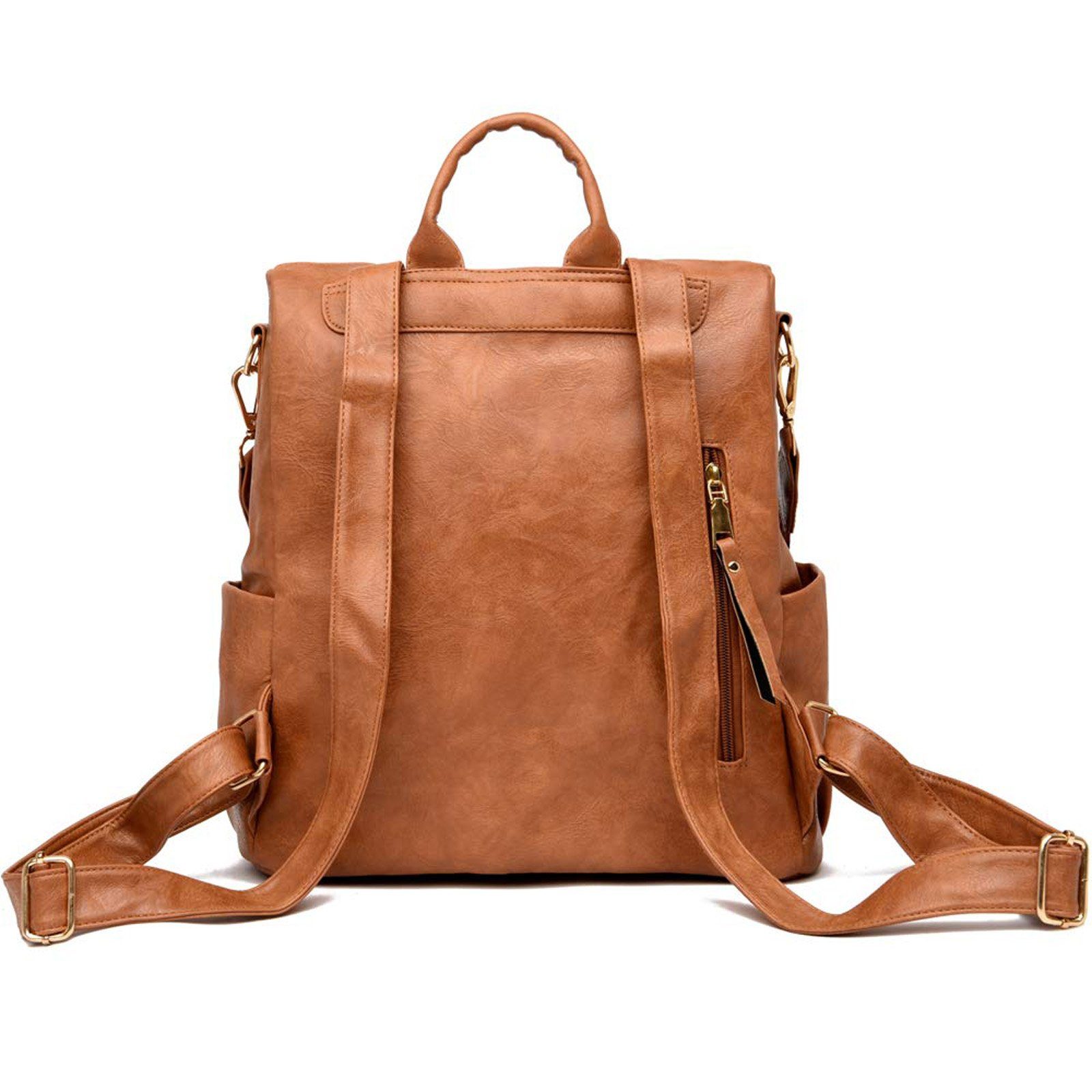 Freizeitrucksack Handtaschen Schultertasche Mehrzweck, Braun TAN.TOMI Mode und Rucksack Damen Geldbörsen Design