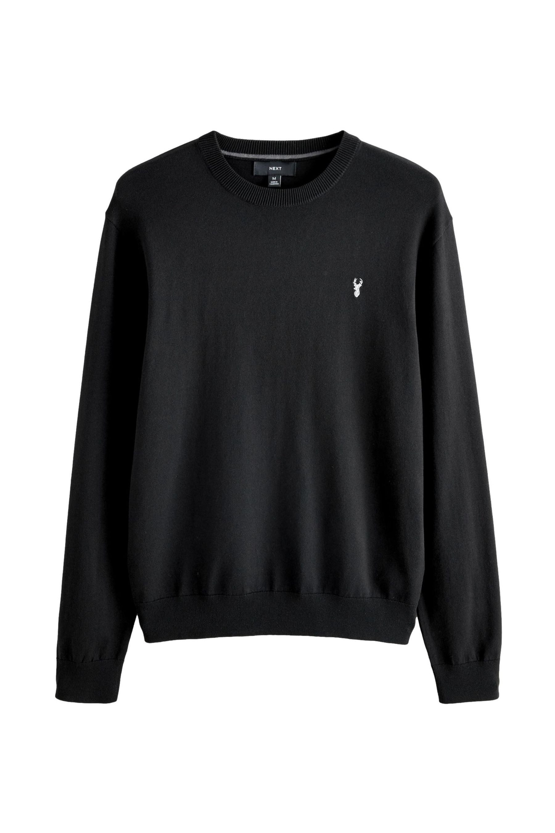 Rundhalspullover Regular Fit Rundhalspullover mit Hirschlogo