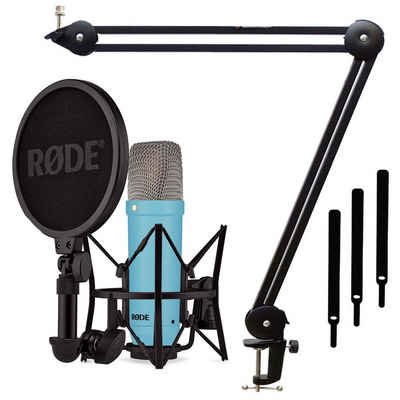 RØDE Mikrofon NT1 Signature Blue (Studio-Mikrofon Blau), mit Gelenkarm-Stativ