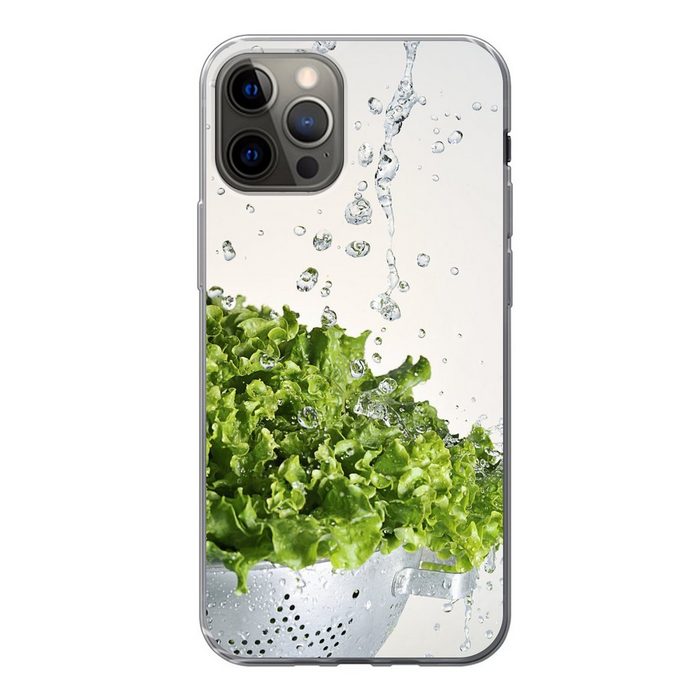 MuchoWow Handyhülle Salat in einem Sieb anfeuchten Handyhülle Apple iPhone 13 Pro Smartphone-Bumper Print Handy