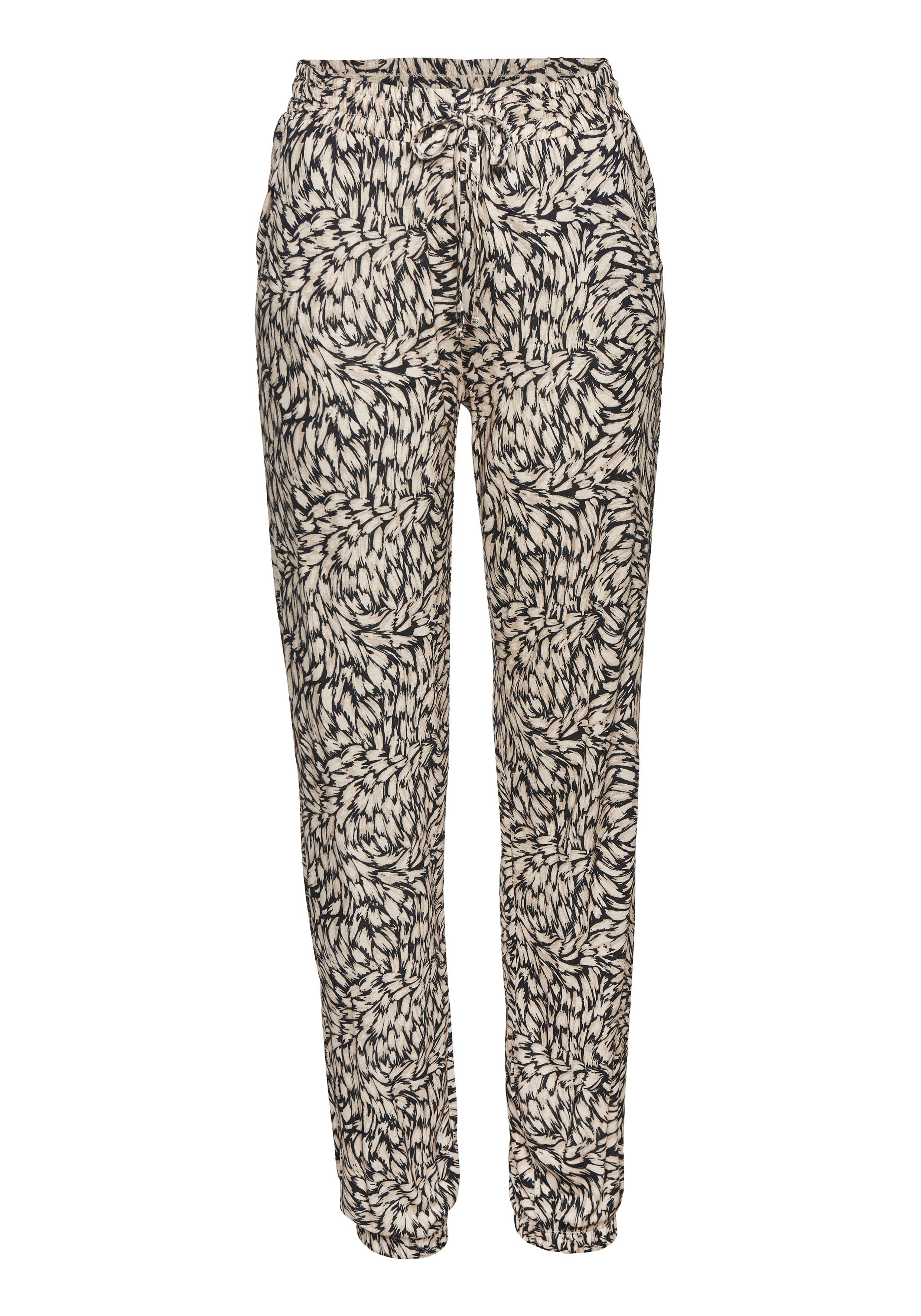 Buffalo Jerseyhose mit Alloverprint, sommerliche Schlupfhose mit Taschen, Strandhose