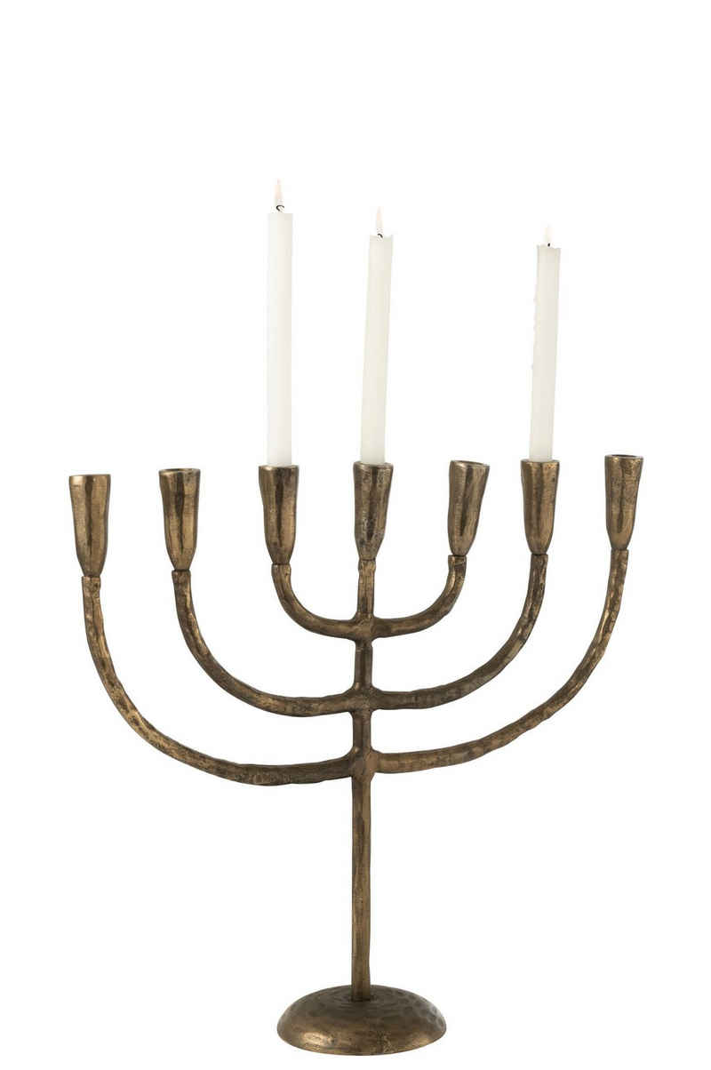 J-line Dekoobjekt Торшеры Menorah Aluminium Bronze - Für Sieben Stabkerzen